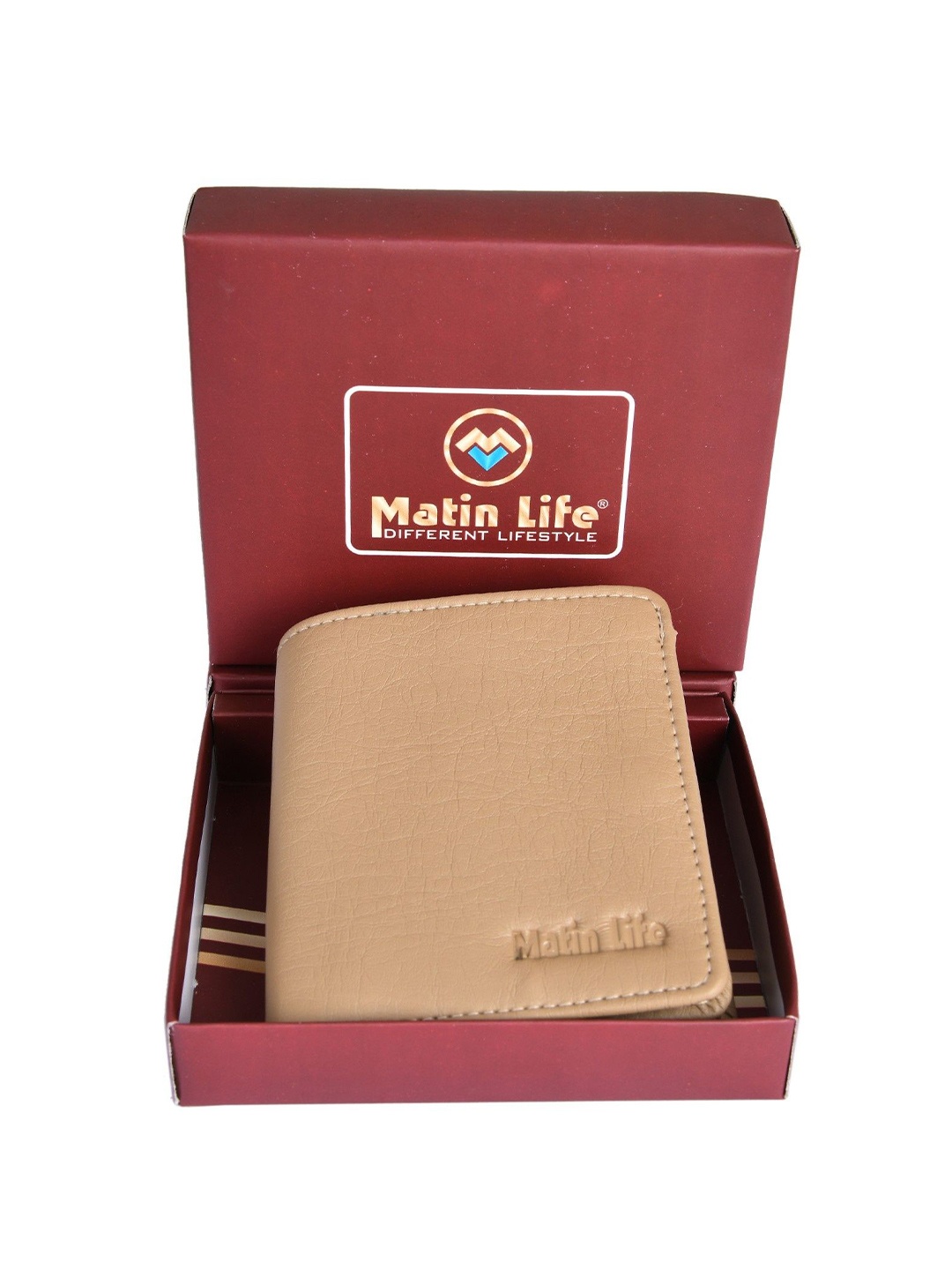 

MATIN LIFE Men PU Two Fold Wallet, Cream