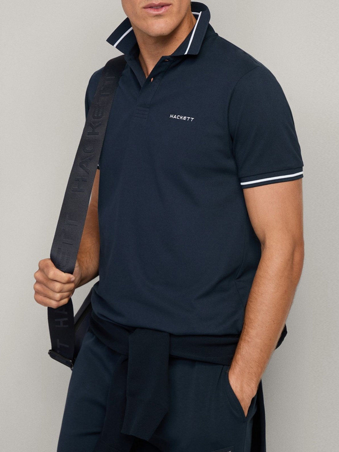

HACKETT LONDON Men Polo Collar Pockets T-shirt, Na