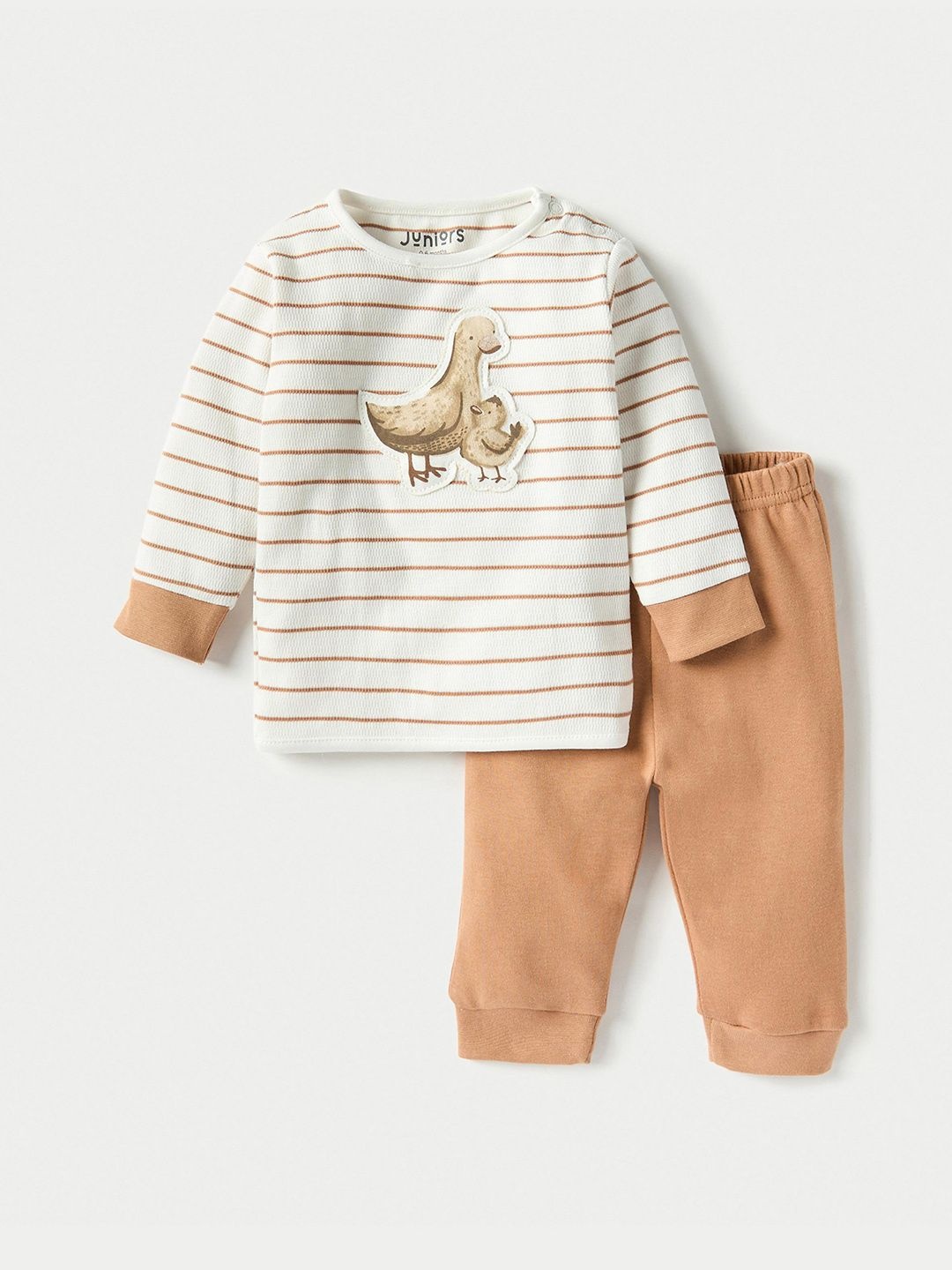 

Juniors by Babyshop Girls Striped T-shirt With Pyjama, Brown