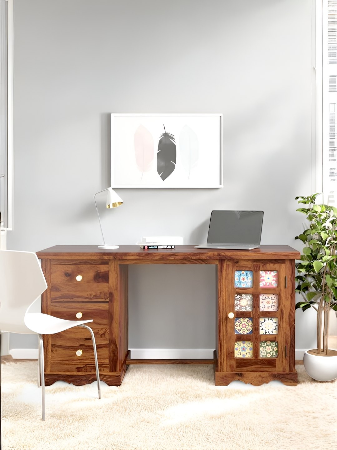 

Ikiriya Brown Teak Finish Water Resistant Study Table