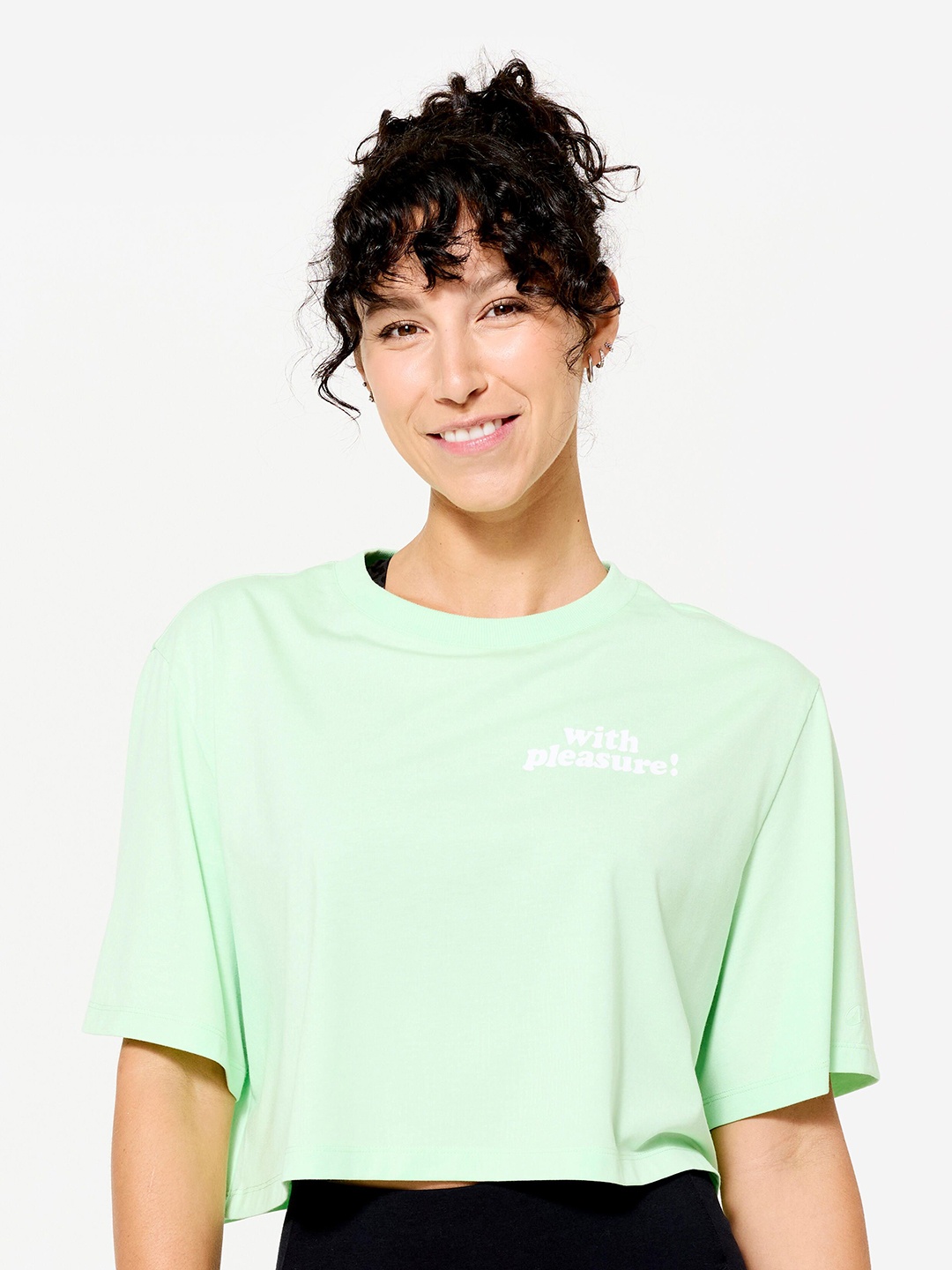 

Domyos By Decathlon Women's Cropped T-Shirt, Green