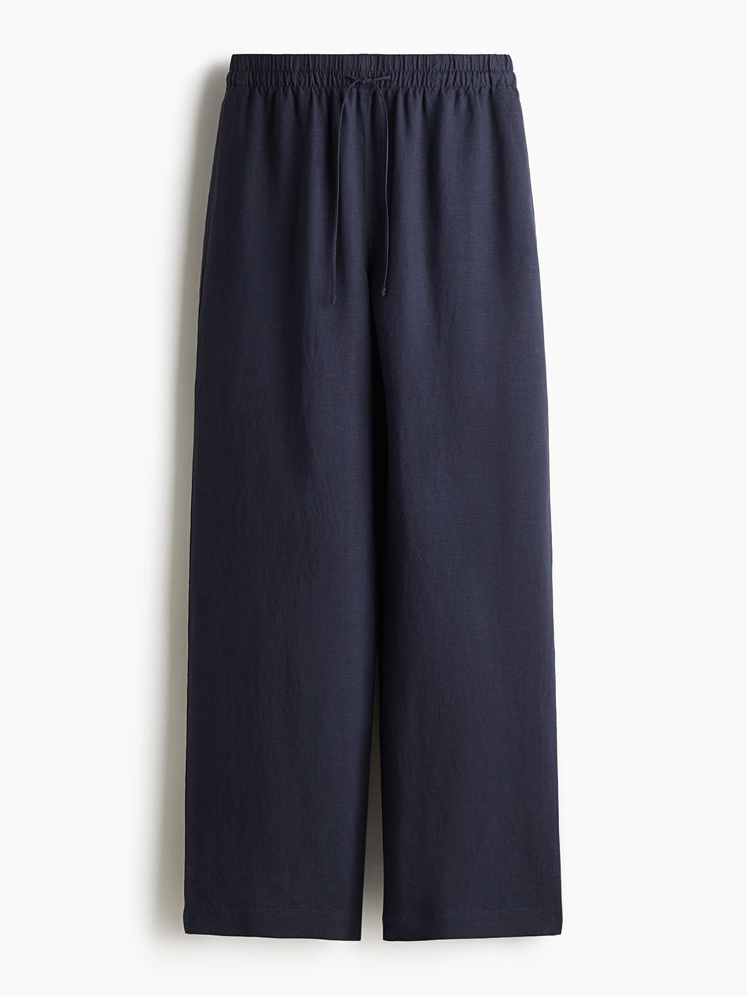 

H&M Linen-Blend Trousers, Blue