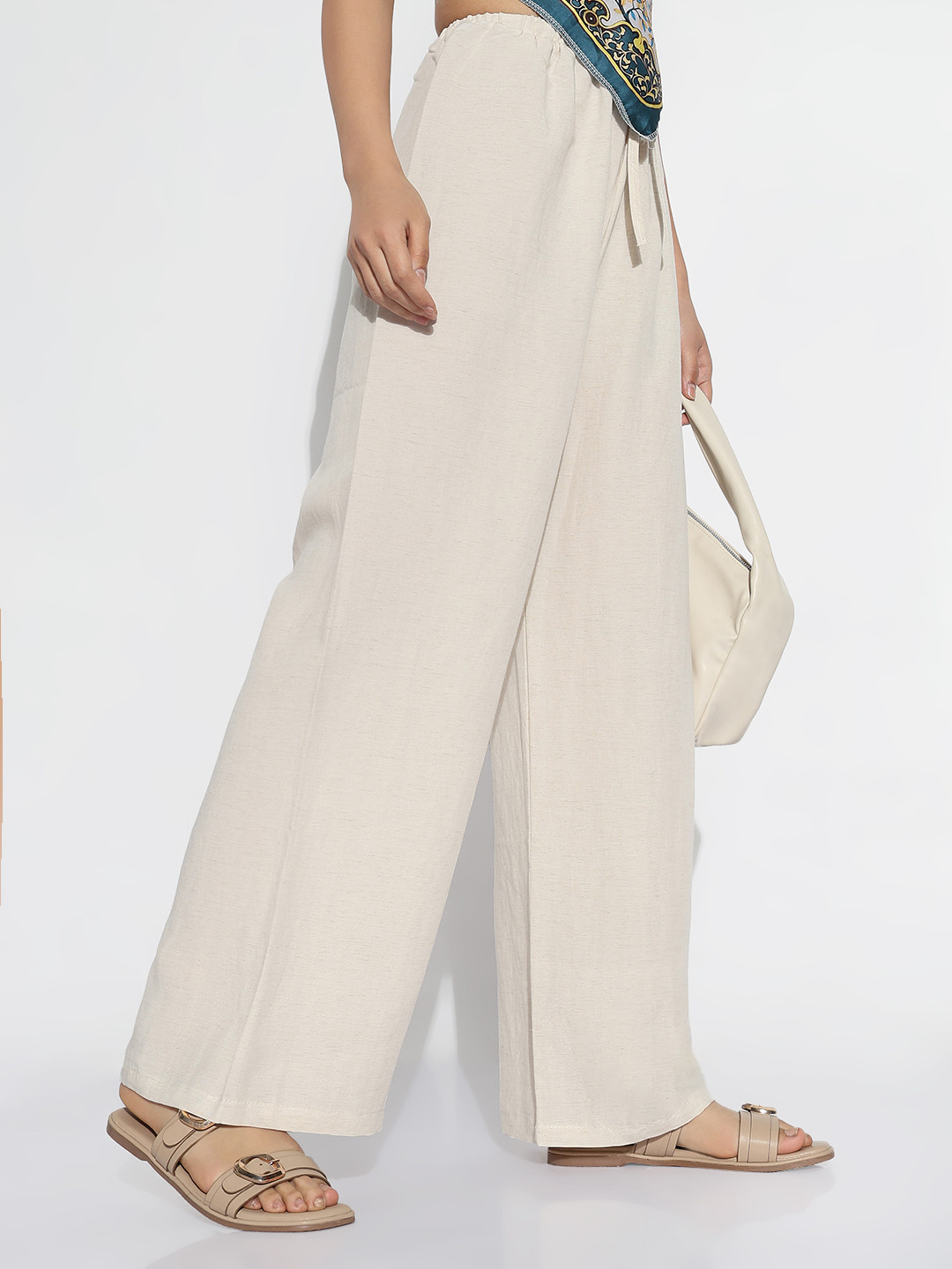 

SHOWOFF Women Comfort Loose Fit Trousers, Beige