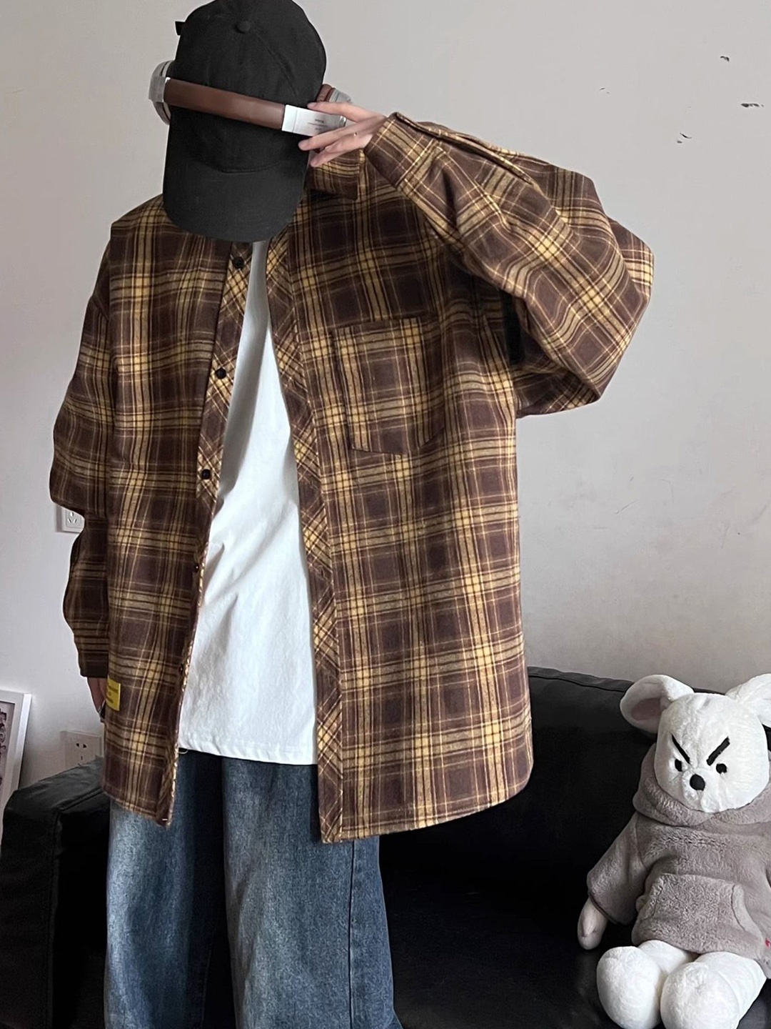 

StyleCast Men Opaque Checked Casual Shirt, Brown