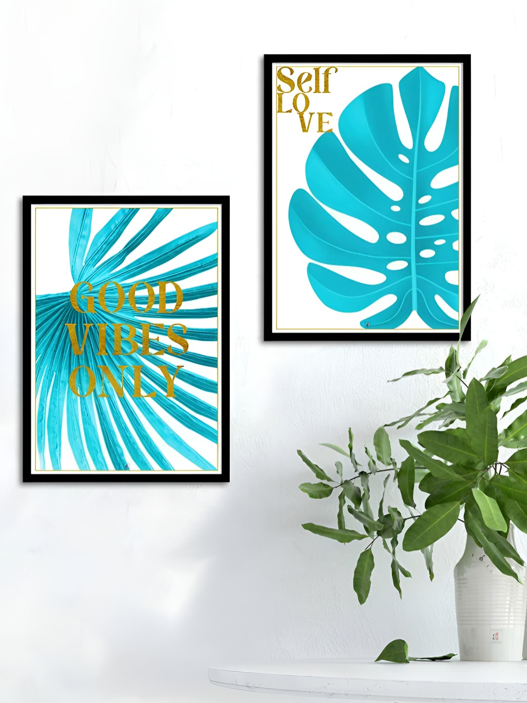 

Myntra Elegant Homes White & Blue 2 Piece Synthetic Wood Floral and Botanical Wall Paintings