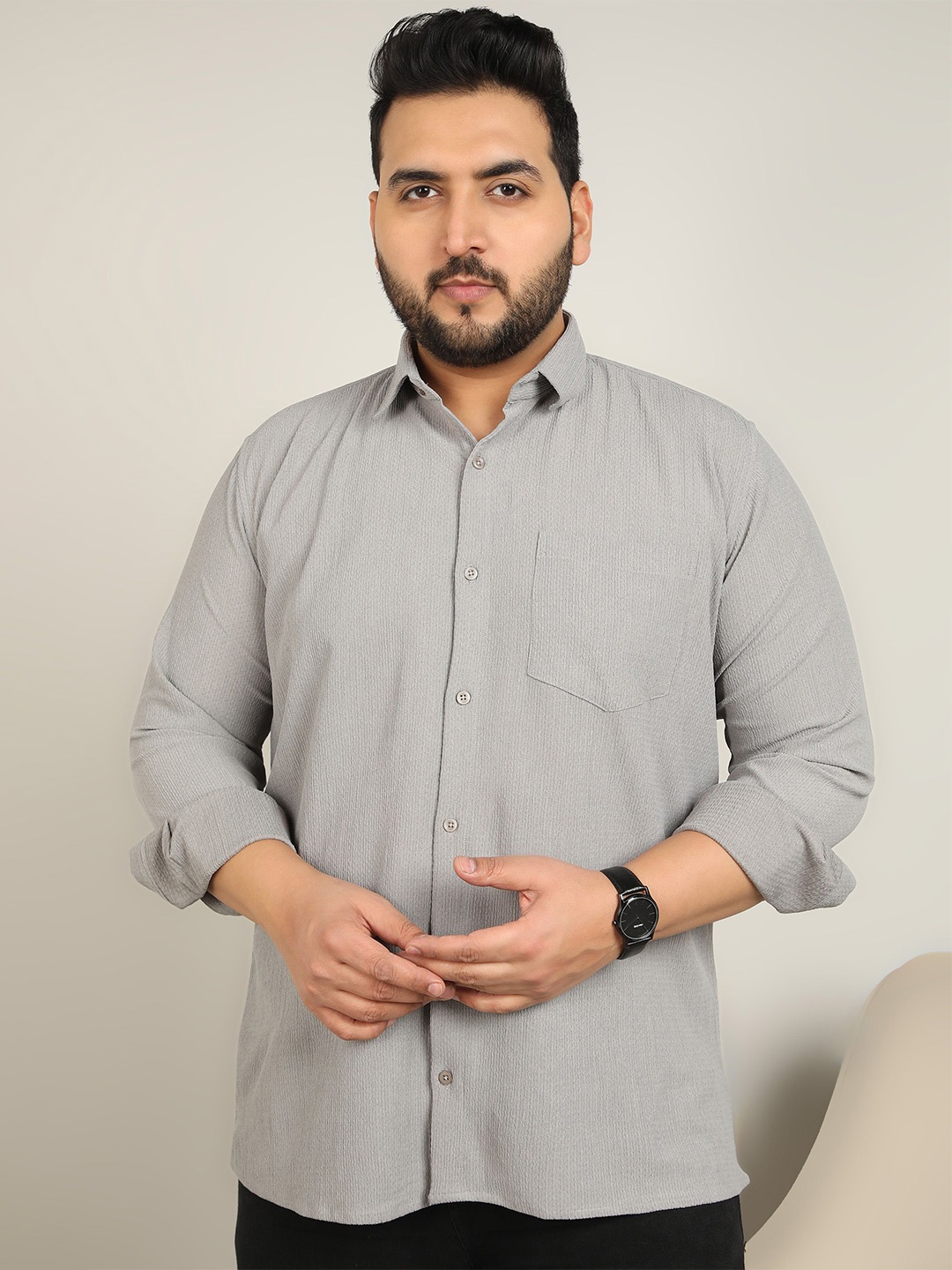 

METRONAUT PLUS Men Classic Opaque Casual Shirt, Grey