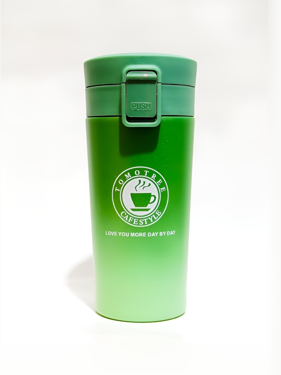 

Baskety Green & White Stainless Steel Double Walled Flask Mug With Lid 400ml