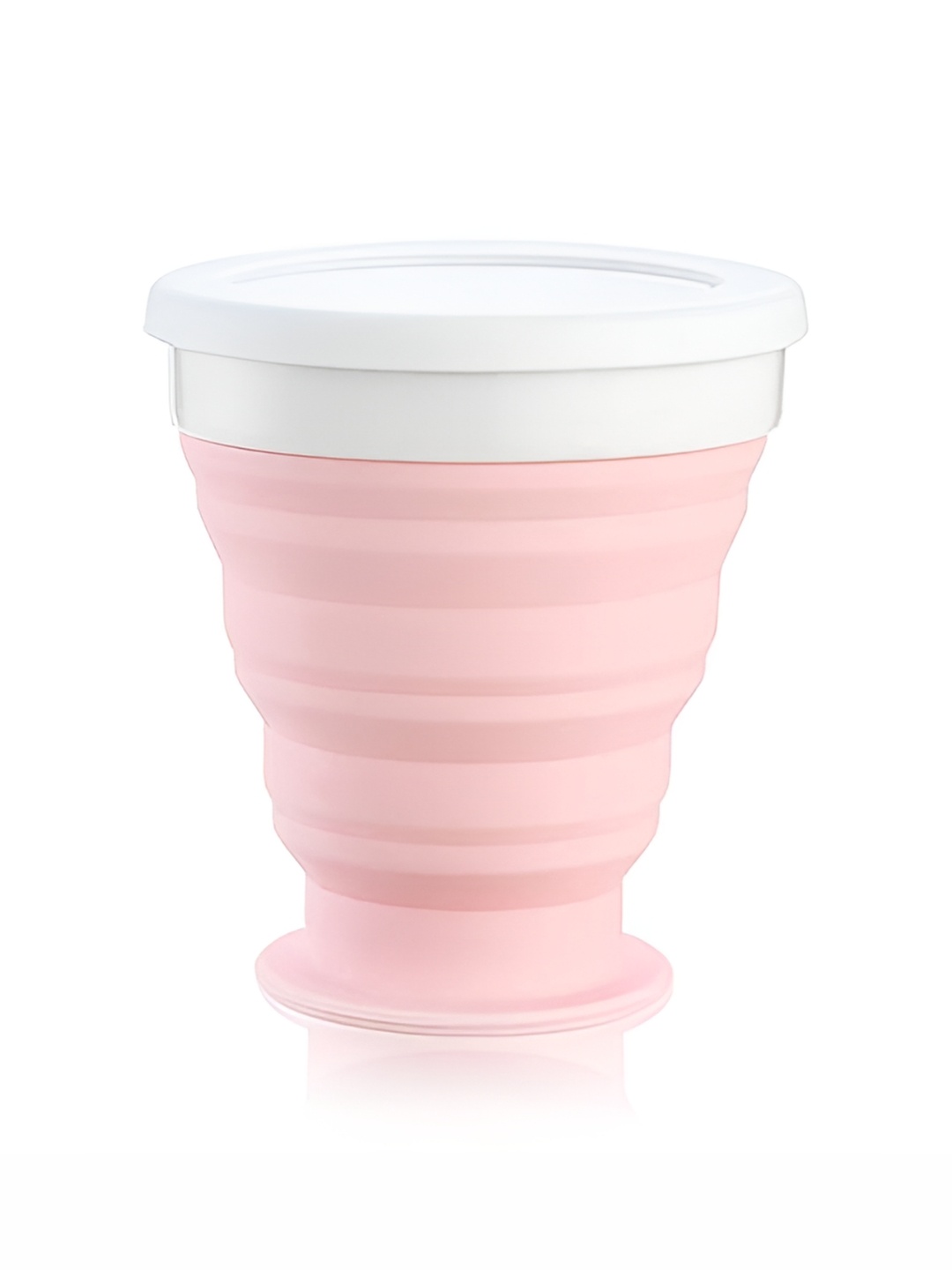 

Baskety Pink & White Matte Collapsible Travel Cup with Lid 200ml
