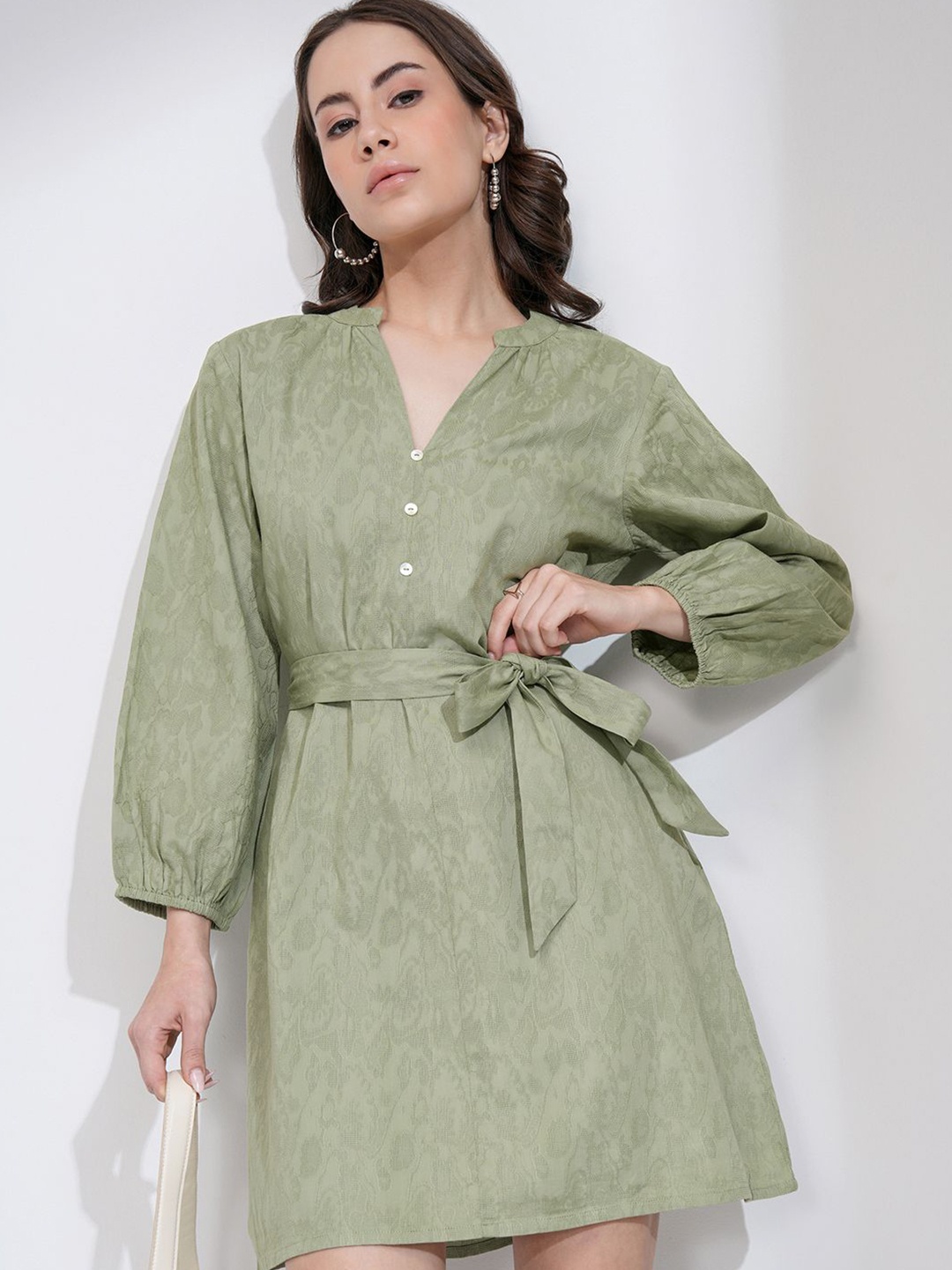 

ESPYR By Tokyo Talkies A-Line Mini Dress, Green