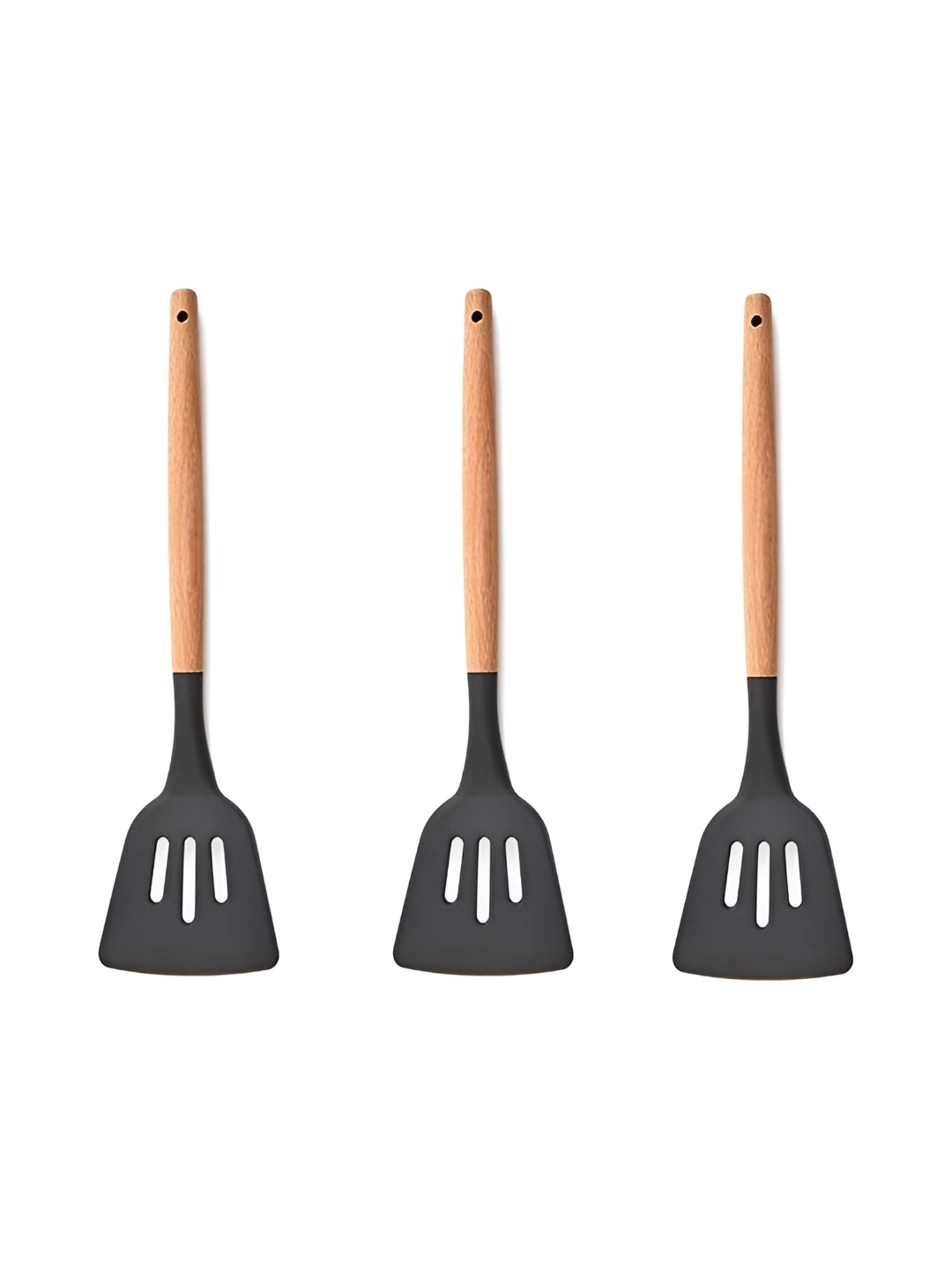 

We3 Grey 3 Pieces Silicone Handle Silicone Slotted Turner