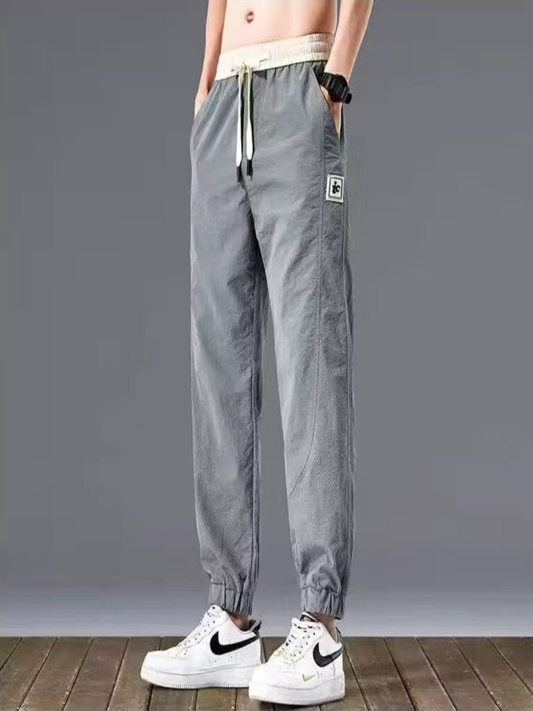 

HERE&NOW Men Joggers Trousers, Grey