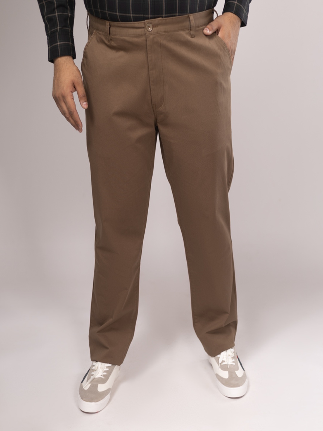 

Sizeupp Men Smart Chinos Trousers, Khaki