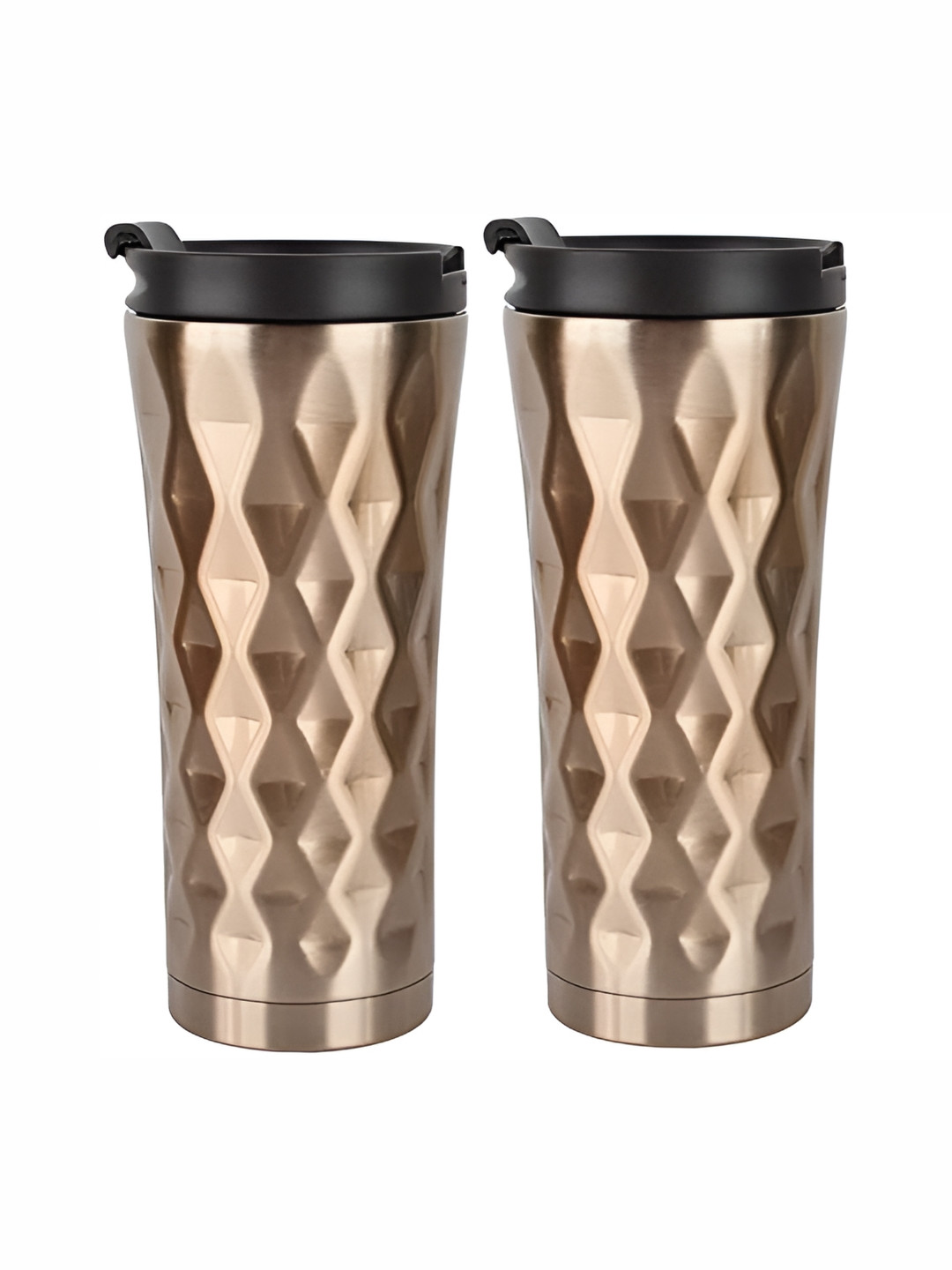 

Baskety Gold-Toned Solid Stainless Steel Glossy Cups Set of Cups and Mugs