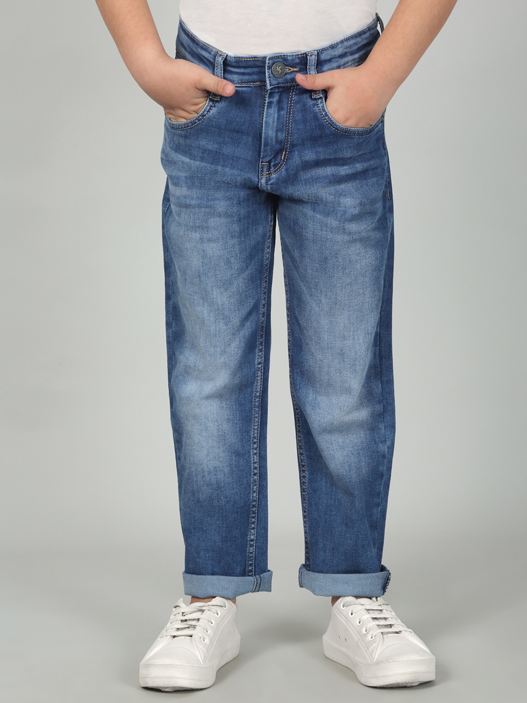 

Cantabil Boys Original Low Distress Heavy Fade Jeans, Blue