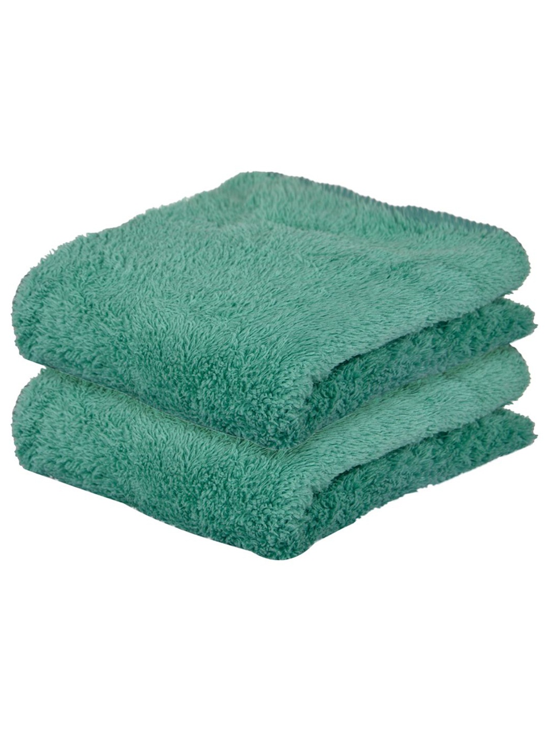 

Kuber Industries Green Pack Of 2 Reusable 350 GSM Microfiber Cleaning Cloth