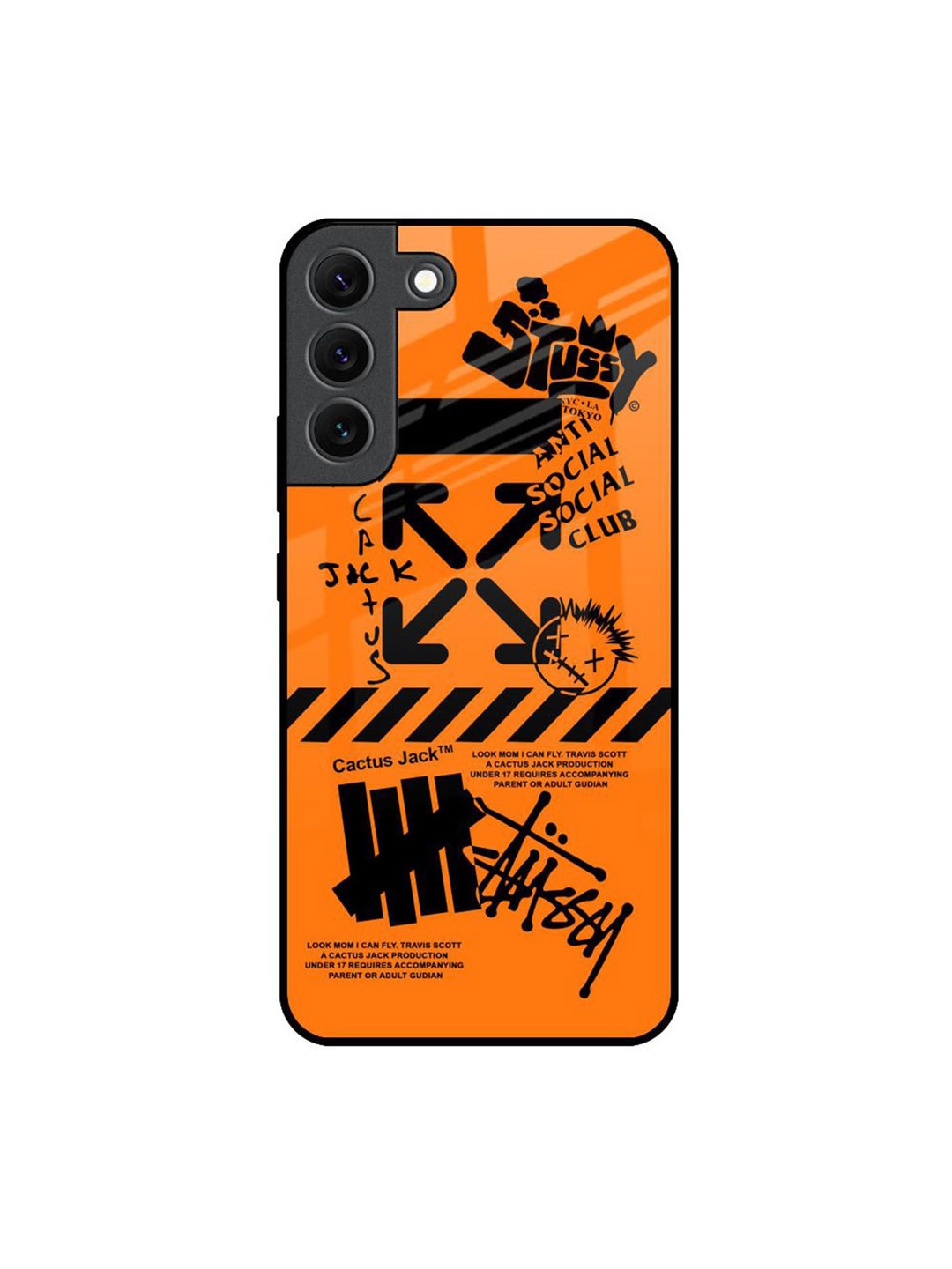 

QRIOH Typography Printed Samsung Galaxy S22 Back Case Mobile Accessories, Orange