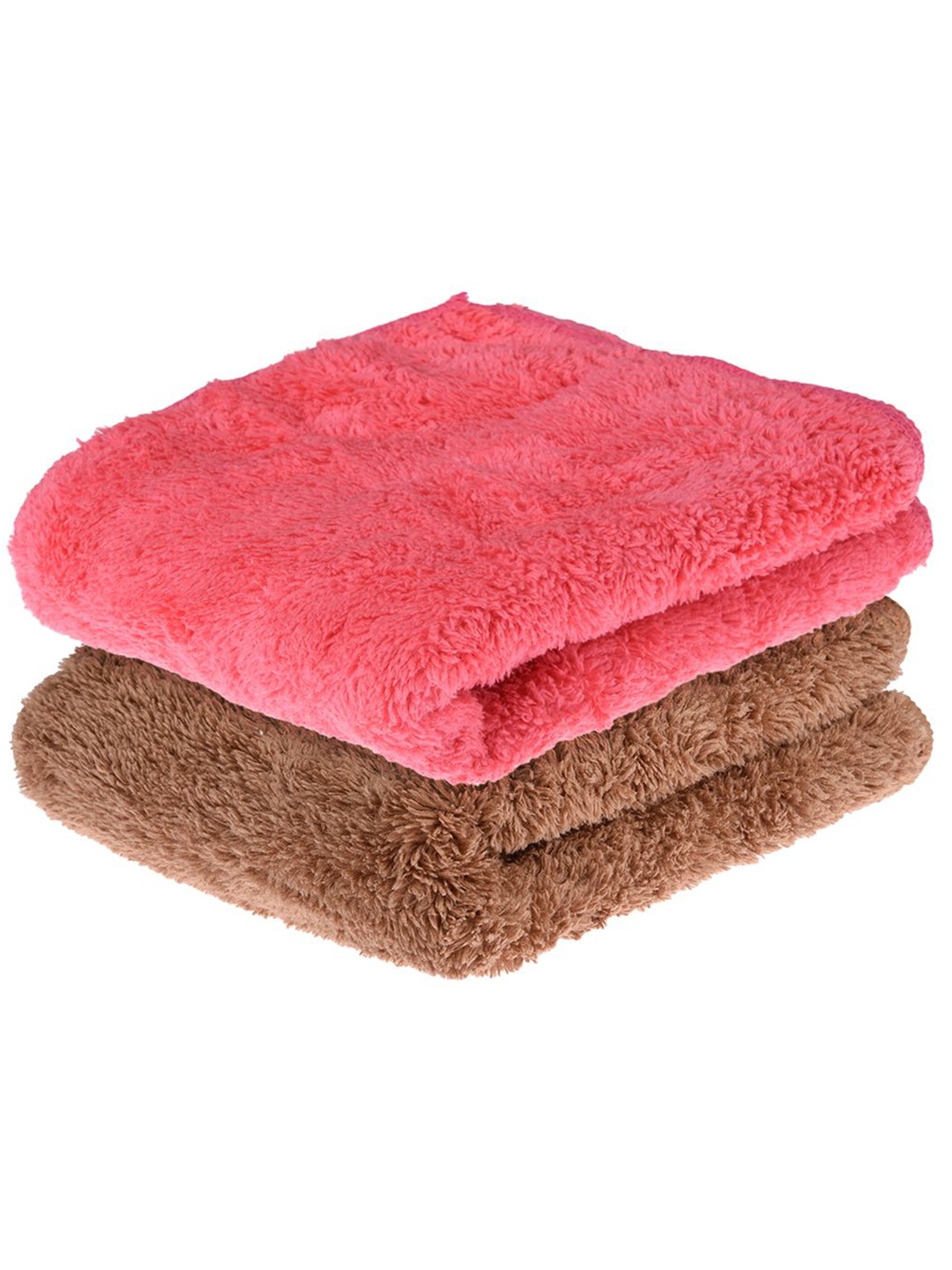 

Kuber Industries Pack Of 2 Brown & Pink Reusable 350 GSM Microfiber Cleaning Cloth