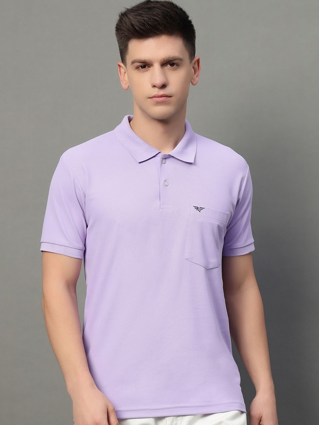 

XYRIS Men Polo Collar T-shirt, Lavender