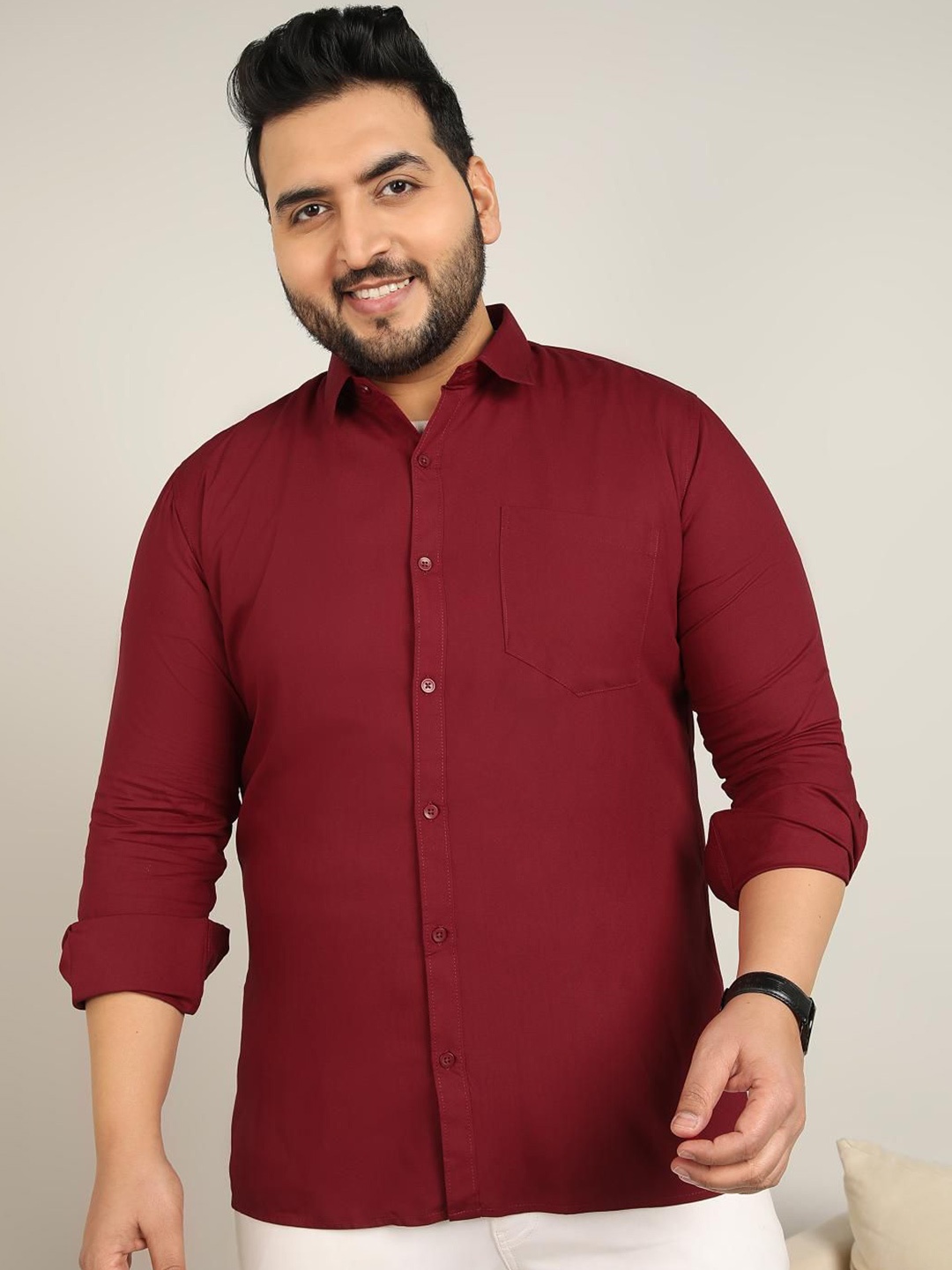 

METRONAUT PLUS Men Classic Opaque Casual Shirt, Maroon