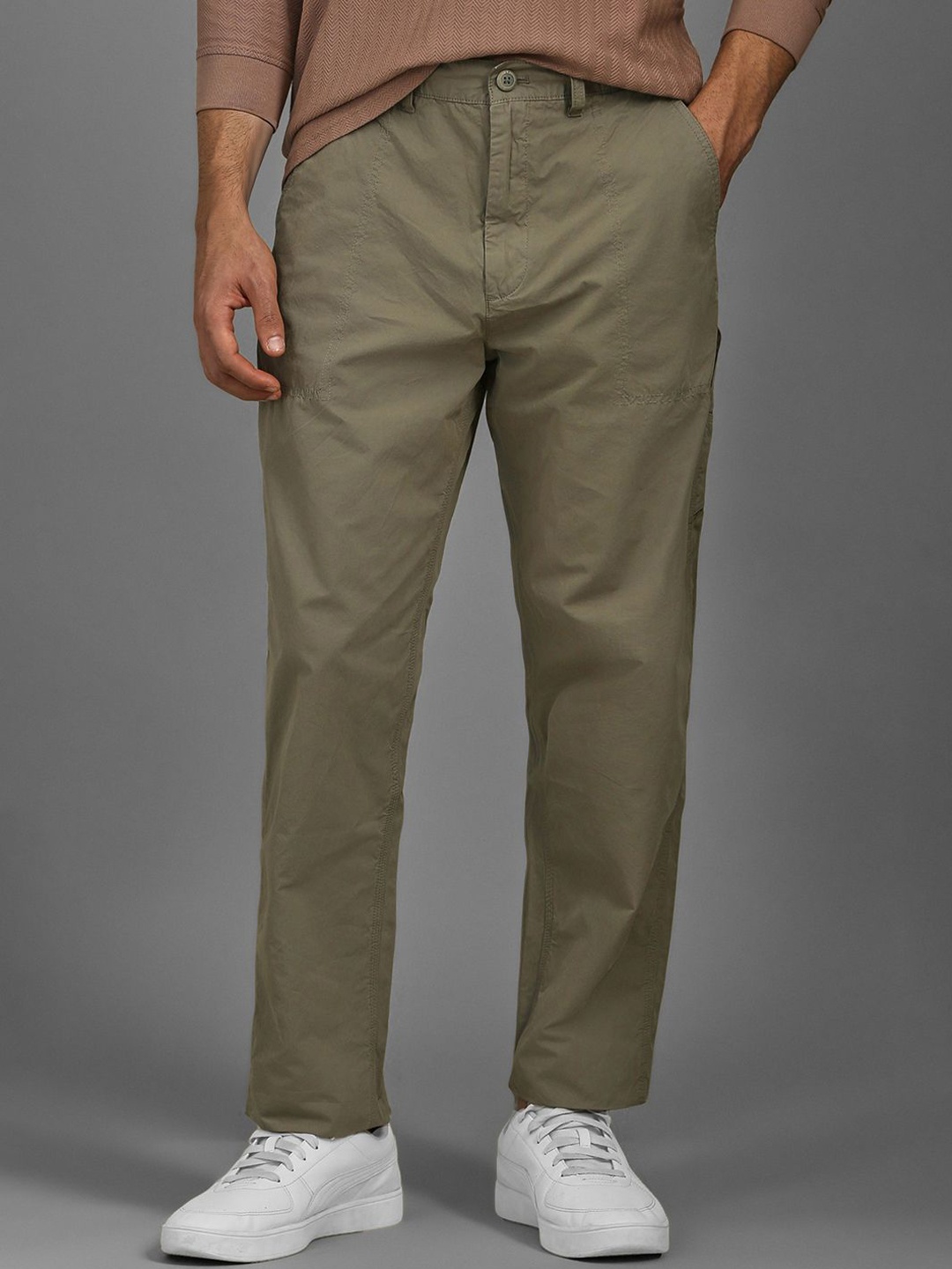 

Louis Philippe Jeans Men Classic Trousers, Olive
