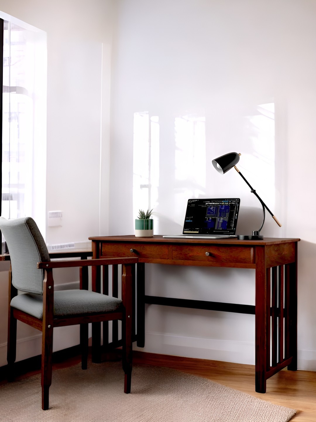 

Ikiriya Maroon Dark Walnut Finish Water Resistant Study Table