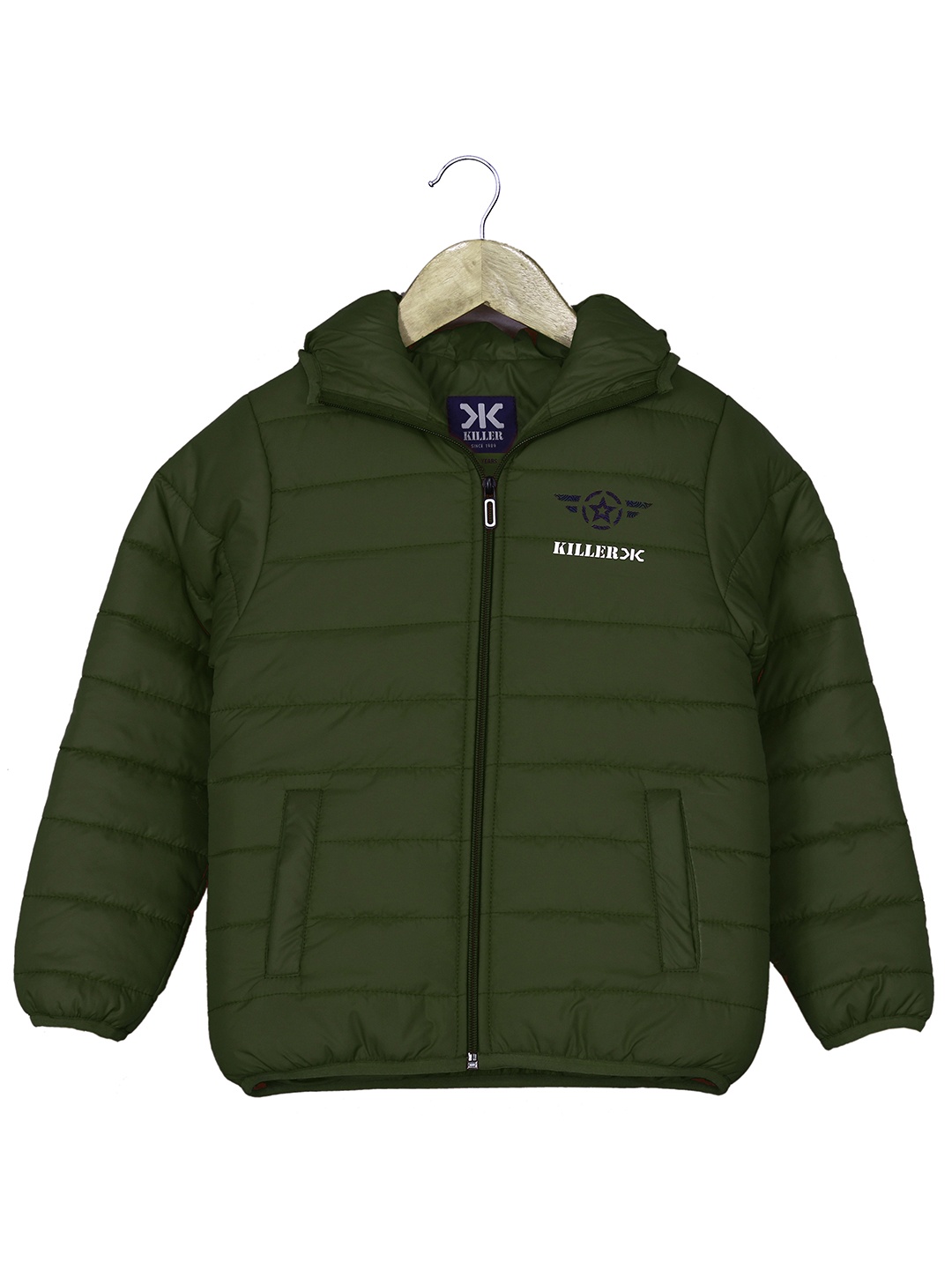 

Killer Boys Lightweight Puffer Jacket with Embroidered, Olive