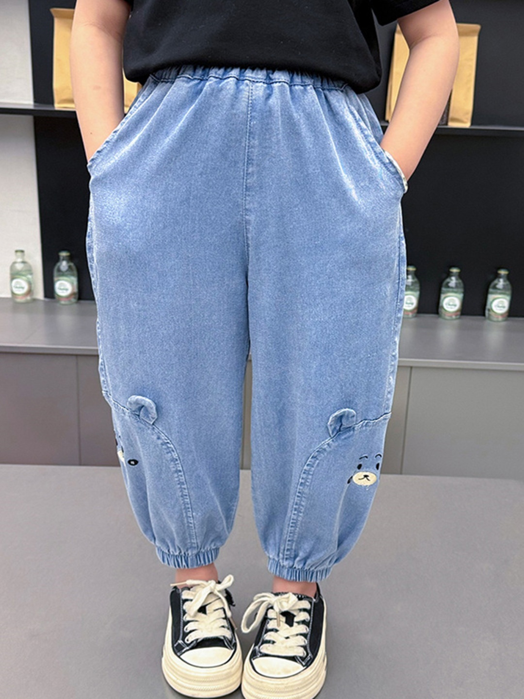 

LULU & SKY Girls High-Rise Joggers Trousers, Blue