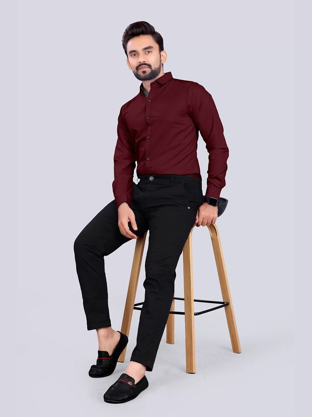 

Moda Rapido Men Standard Opaque Formal Shirt, Maroon