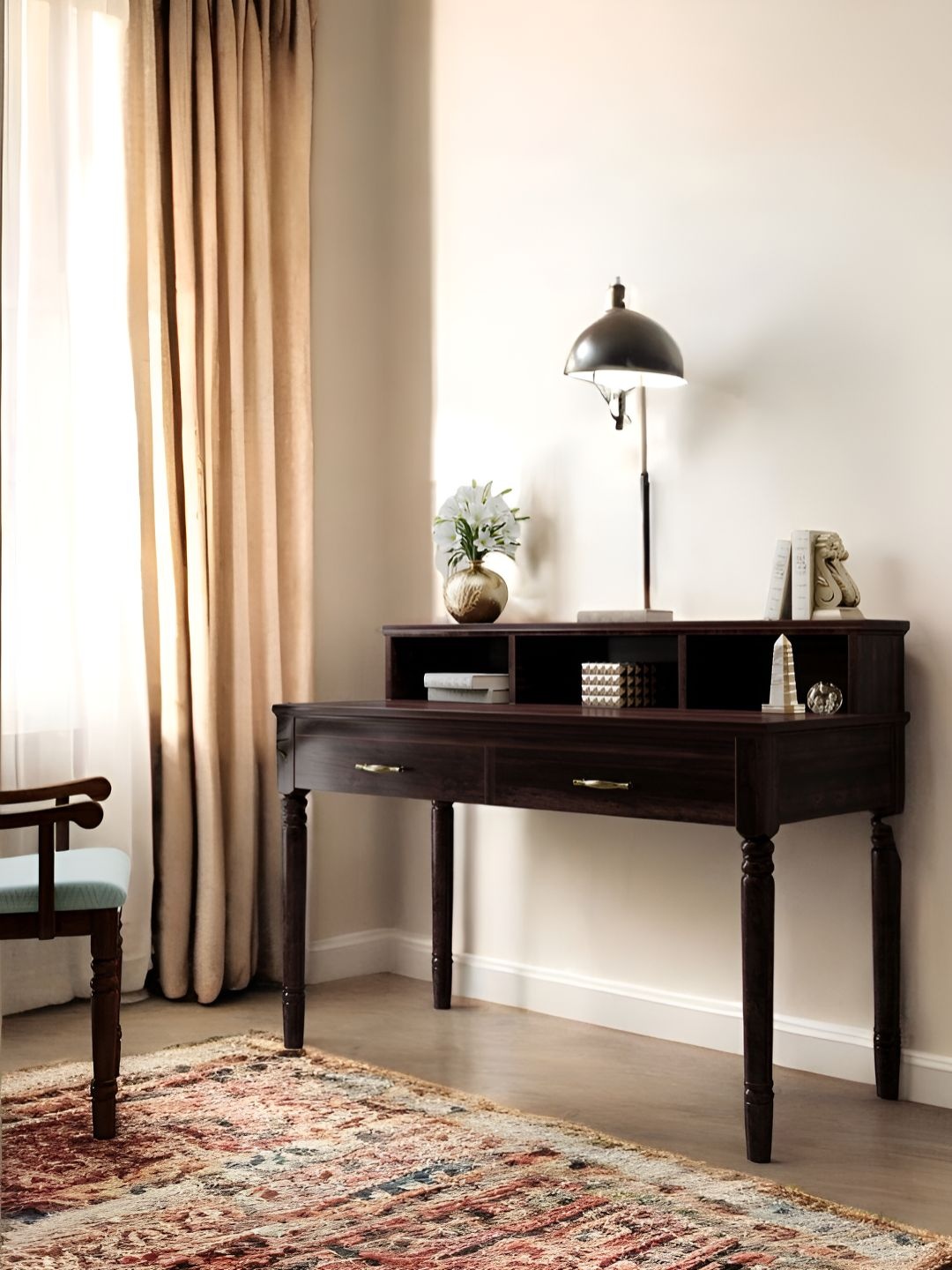 

Ikiriya Brown Dark Walnut Finish Water Resistant Study Table