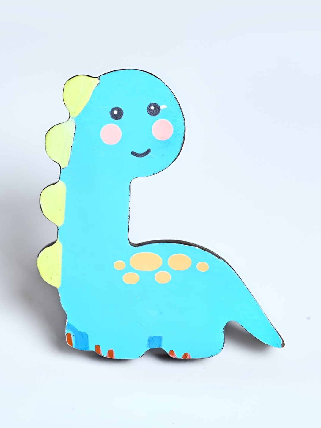 

Pinch of Pretty Turquoise Blue & Pink Wooden Dino Knob
