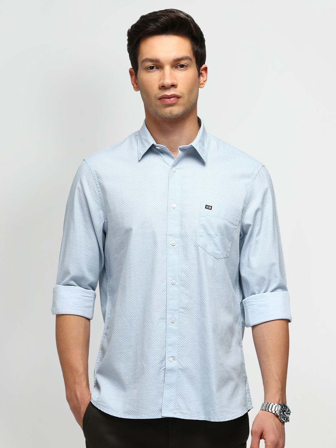 

Arrow Sport Men Classic Tailored Fit Opaque Printed Casual Shirt, Blue