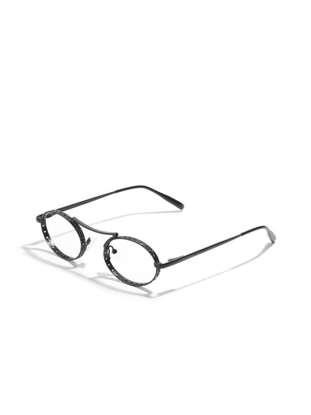 

SAM & MARSHALL TANTALUM Unisex Abstract Full Rim Oval Frames, Black
