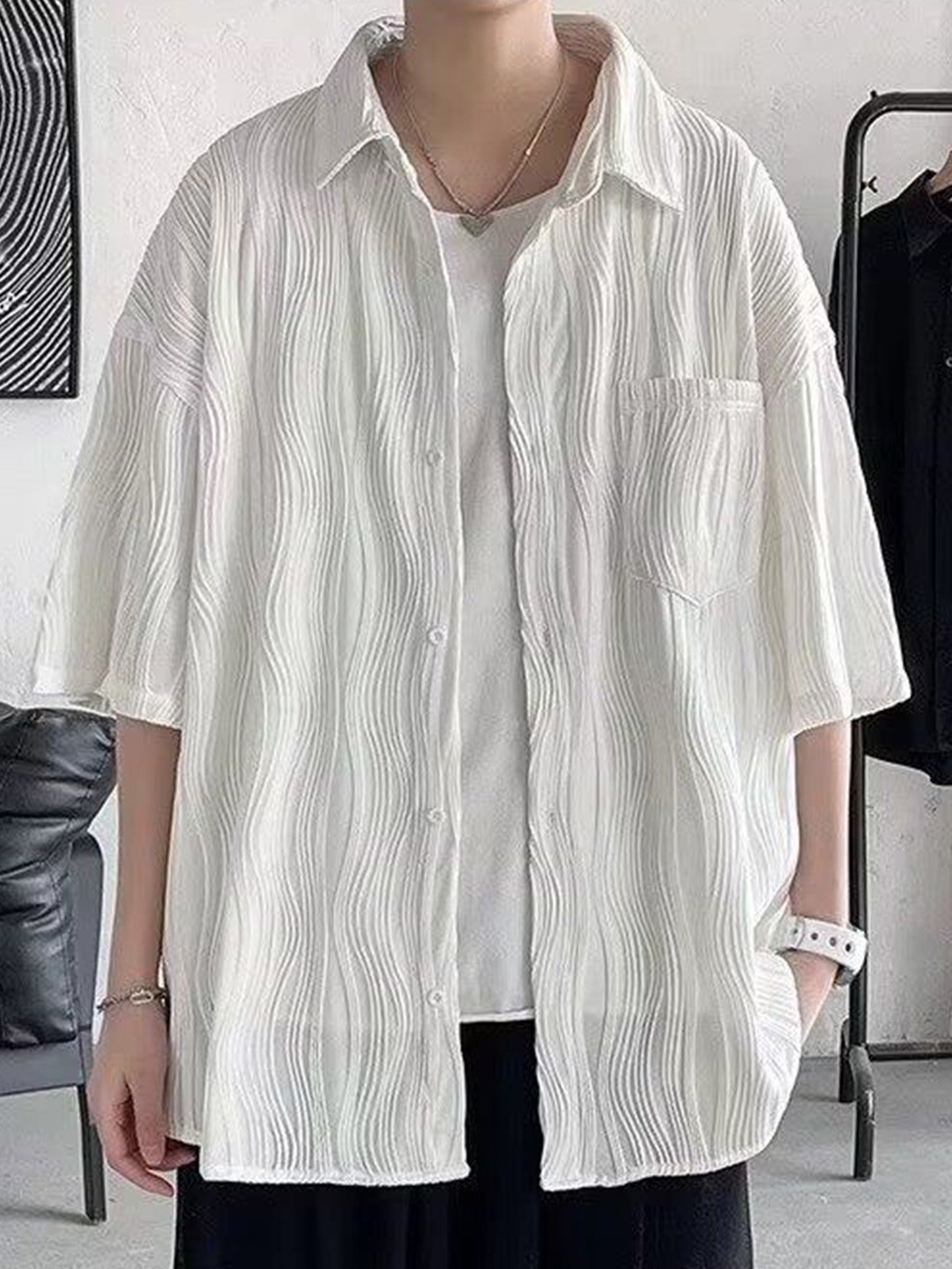 

StyleCast Men Opaque Casual Shirt, White