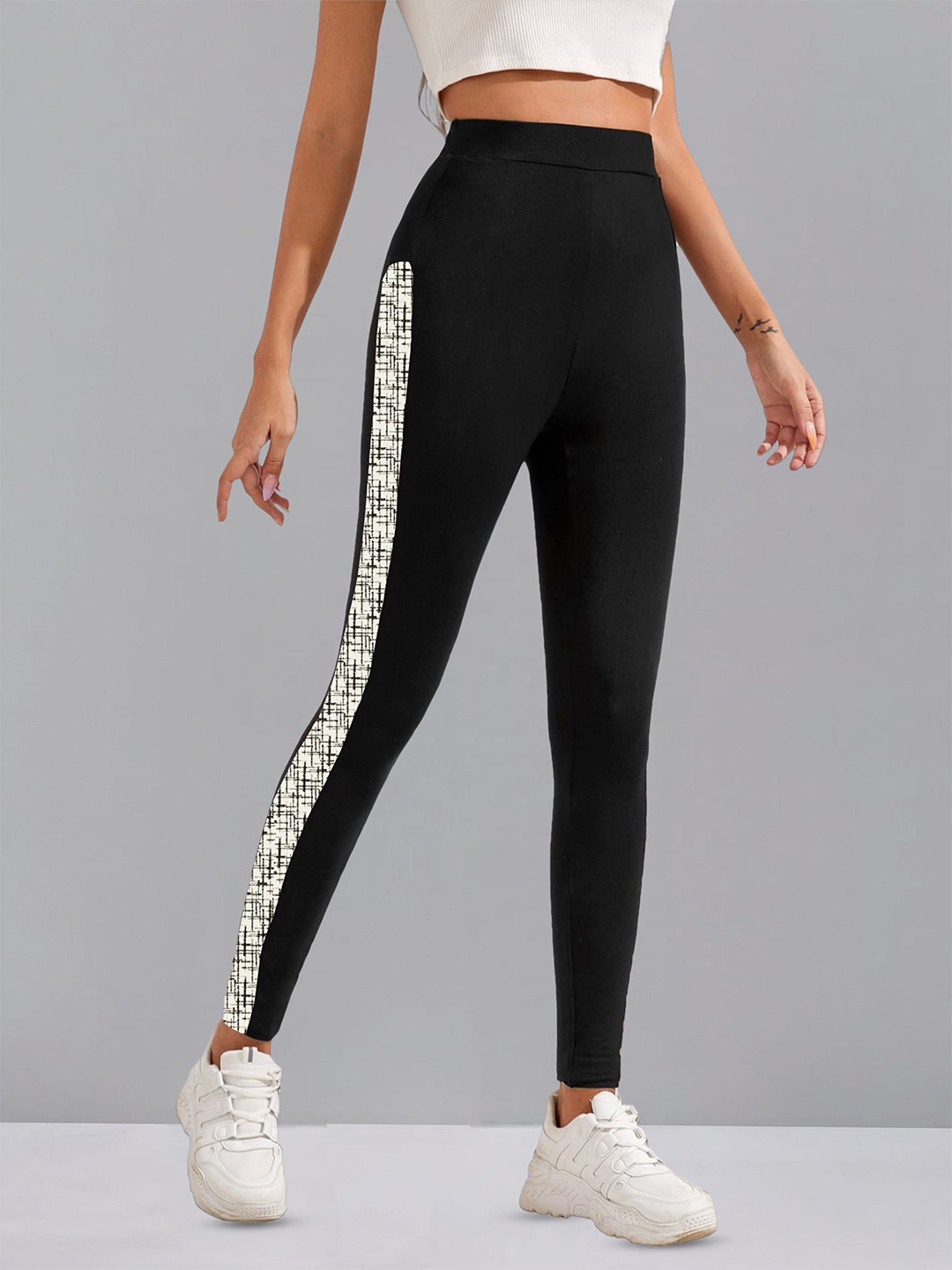 

DTR FASHION Women Printed Jeggings, Black