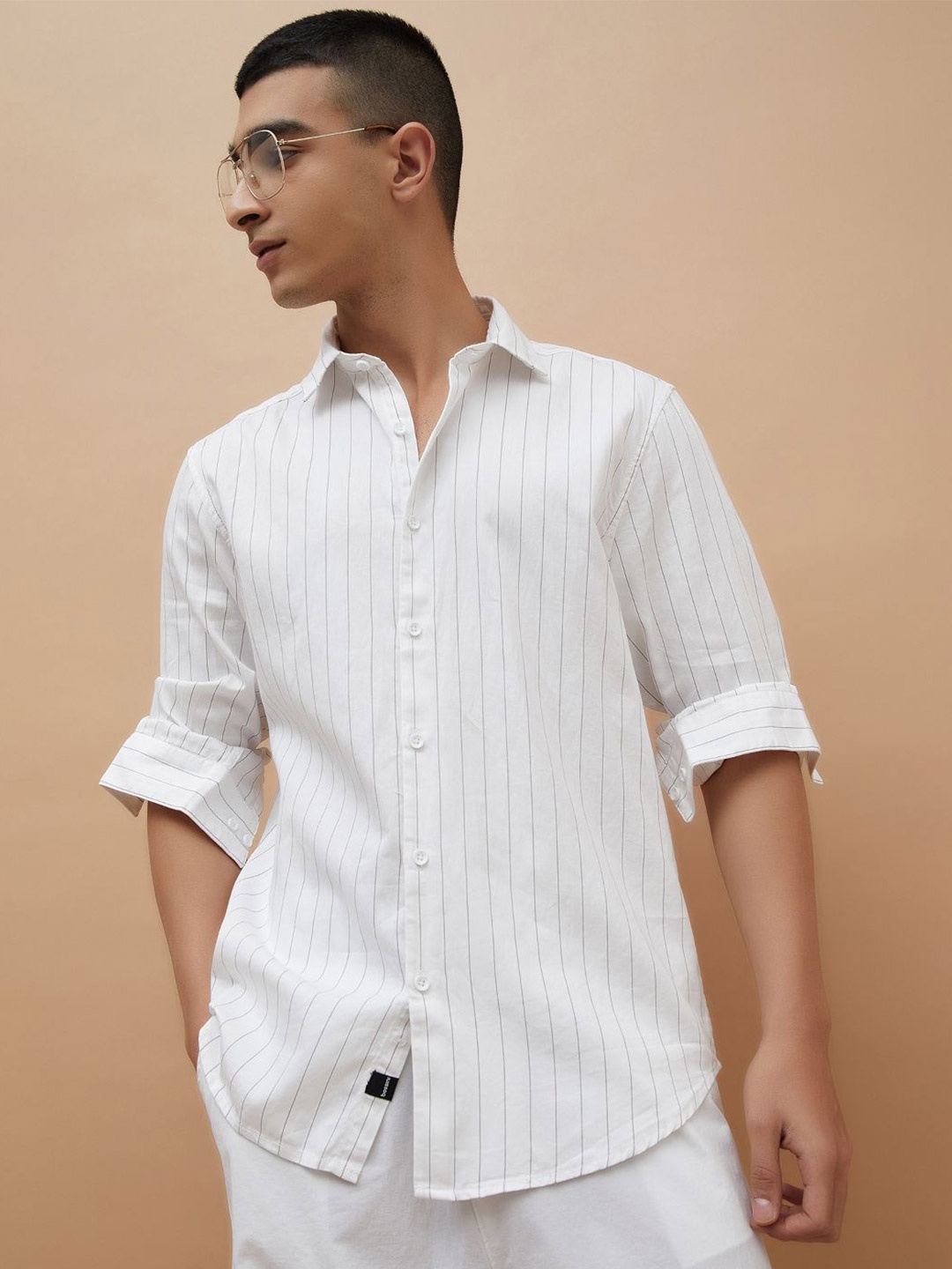 

Bossini Men Opaque Casual Shirt, White