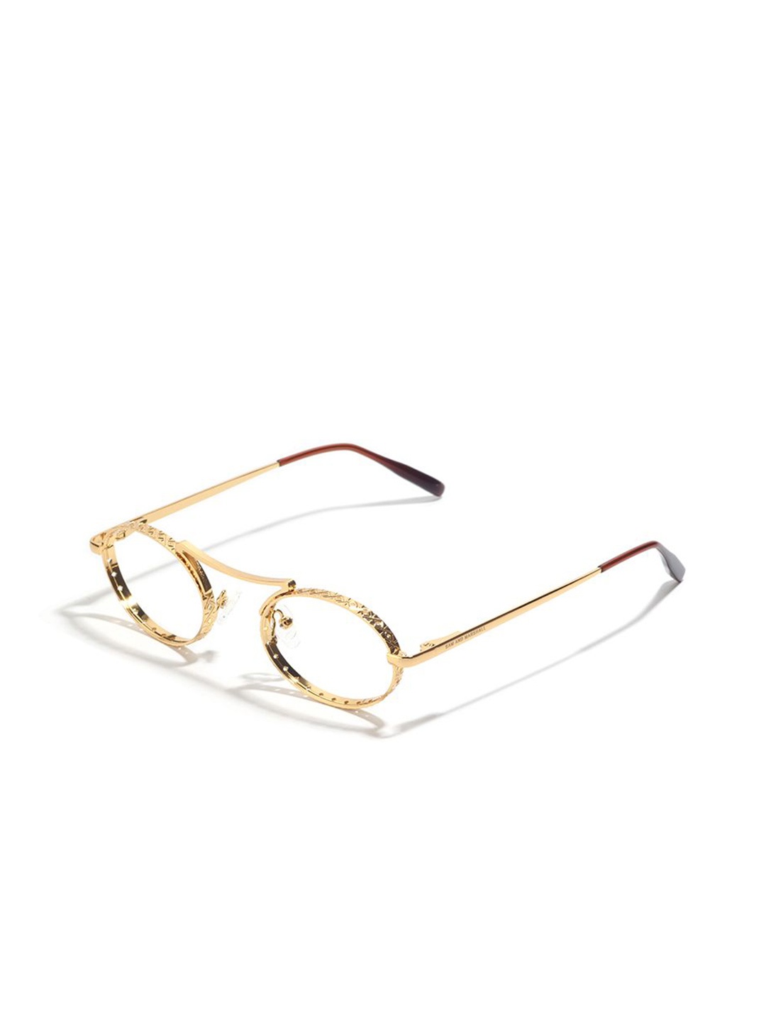 

SAM & MARSHALL TANTALUM Unisex Embellished Full Rim Oval Frames, Gold