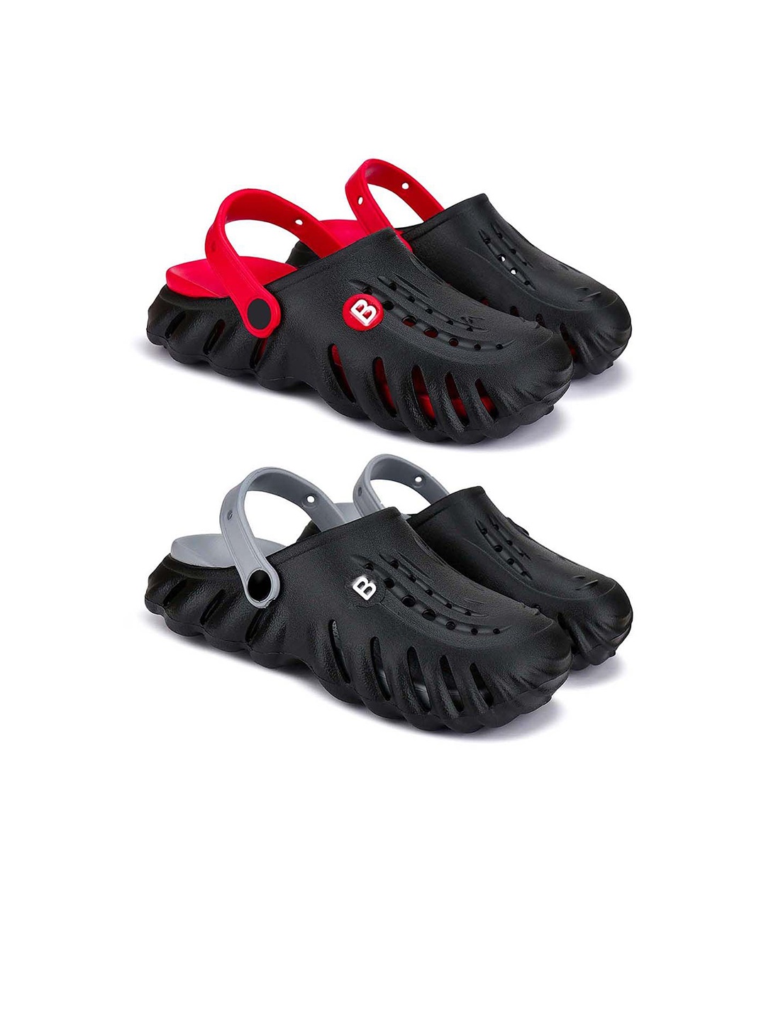 

BERSACHE Boys Pack Of 2 Clogs Flip-Flops, Black