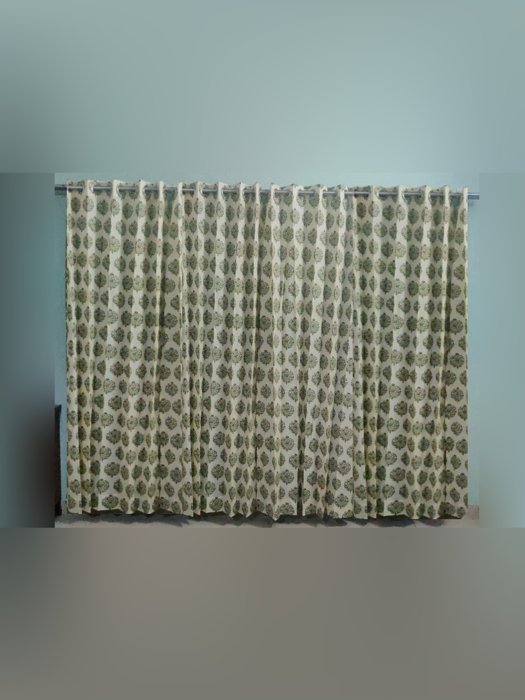 

Trance Home Linen White & Green Set of 4 Floral Long Door