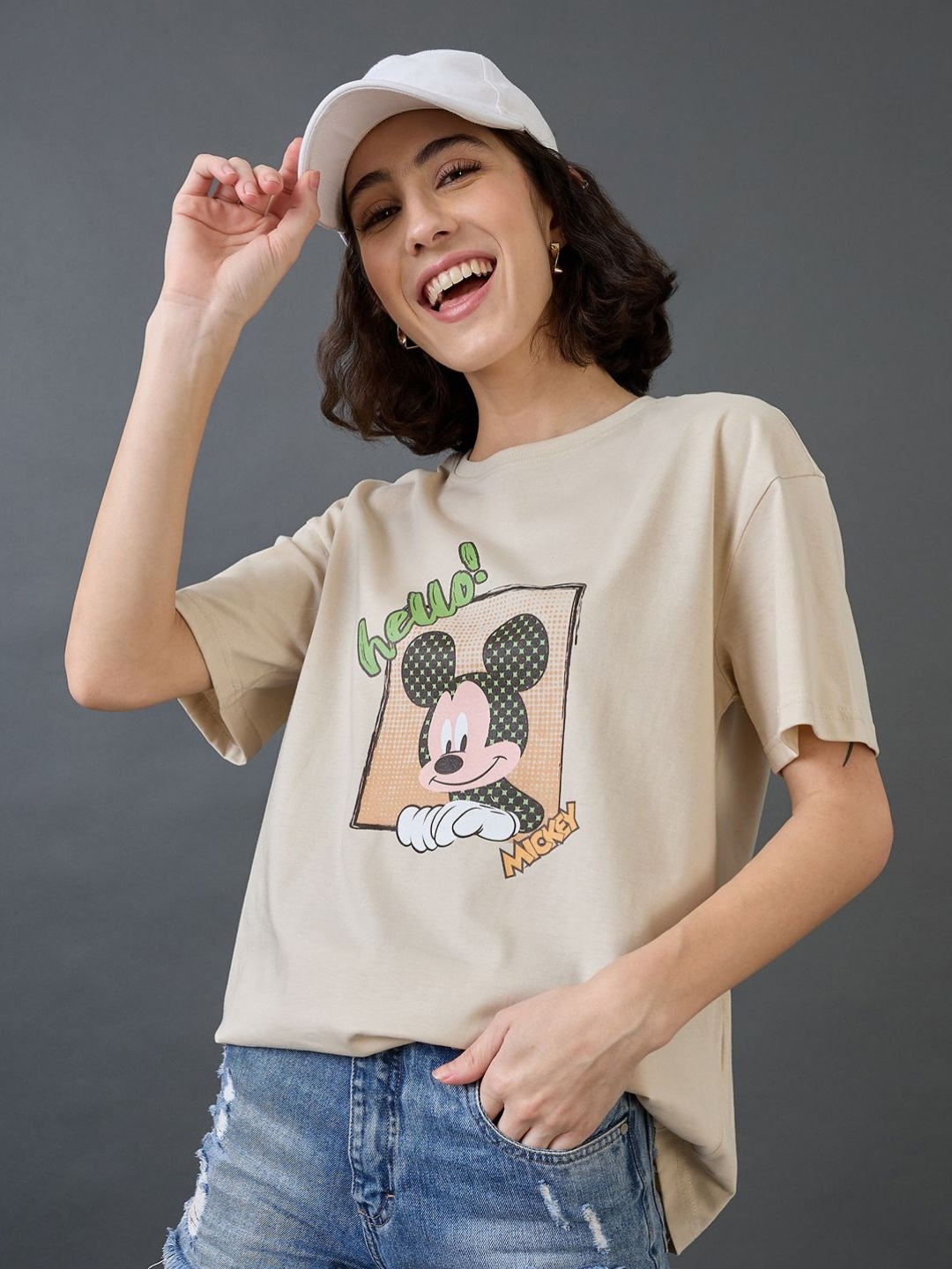 

Kook N Keech Disney Women Printed T-shirt, Cream