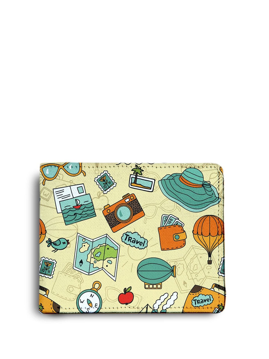 

ShopMantra Men Printed PU Two Fold Wallet, Beige