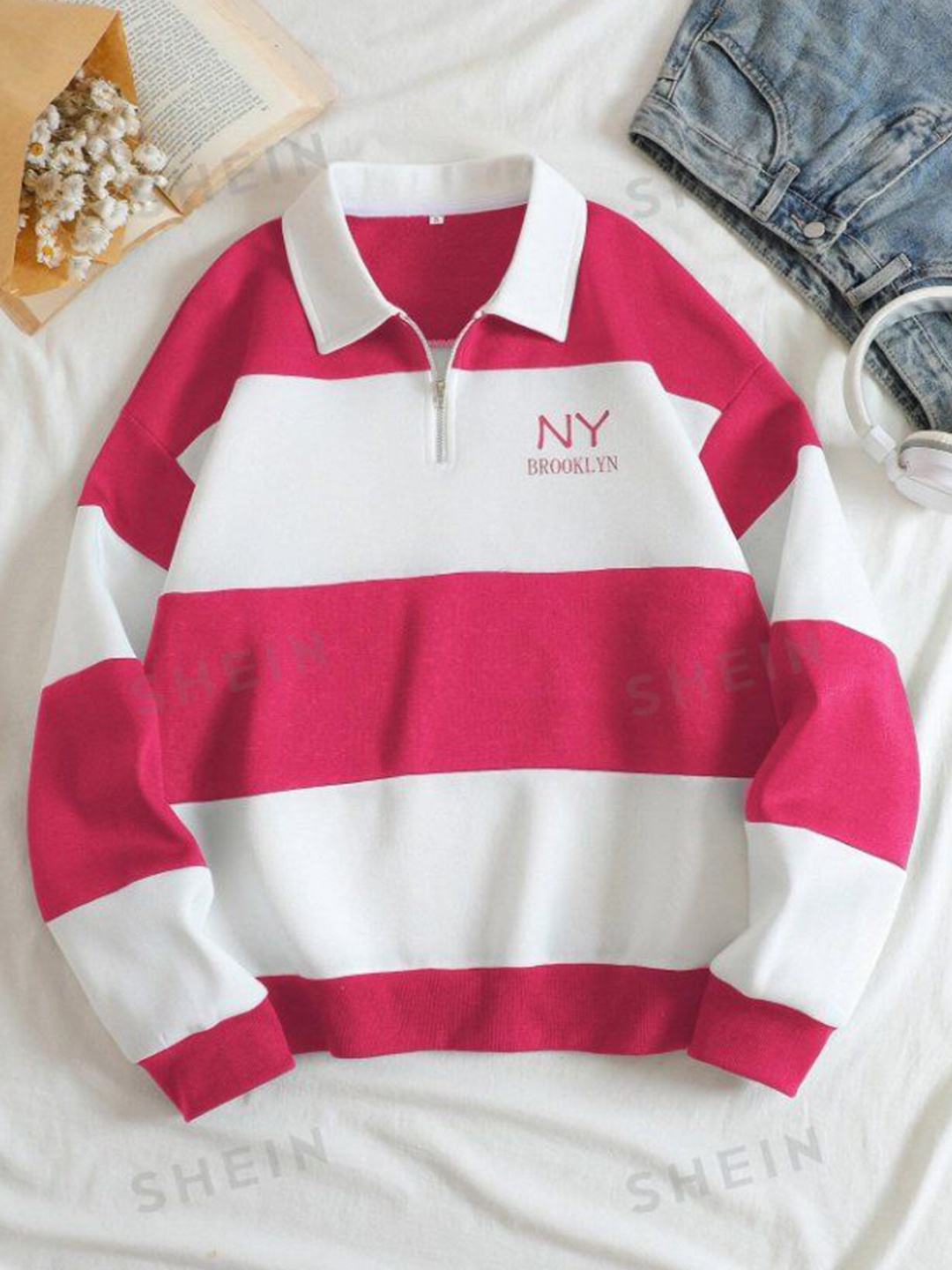

AVEJO Men Colourblocked Sweatshirt, Pink