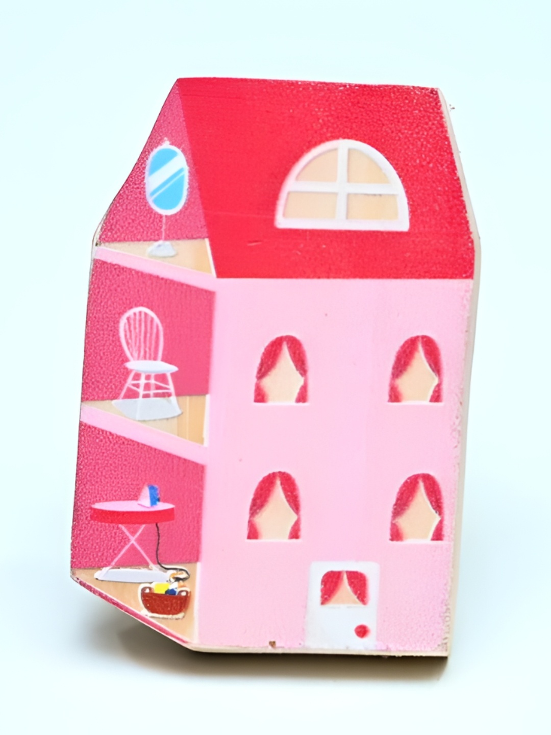 

Pinch of Pretty Pink and Red Dollhouse Printed Wooden Knob