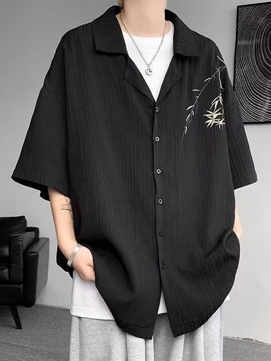 

StyleCast Men Floral Opaque Printed Casual Shirt, Black