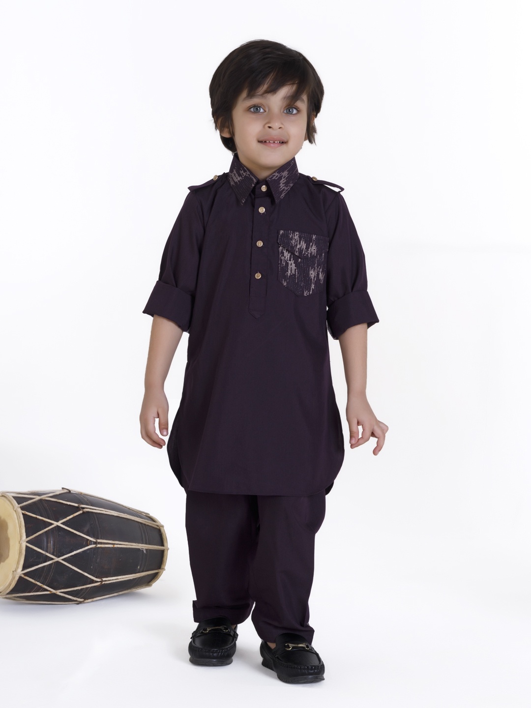 

Ministitch Boys Ethnic Motifs Printed Regular Pure Cotton Kurta with Pyjamas, Na