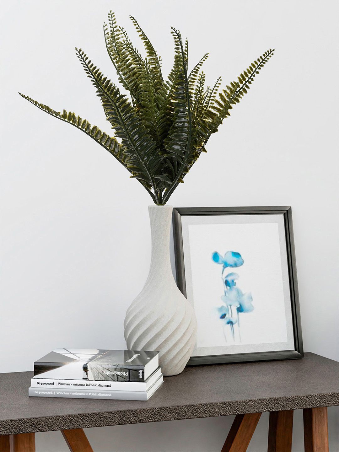

Kuber Industries Green Fern Artificial Flower