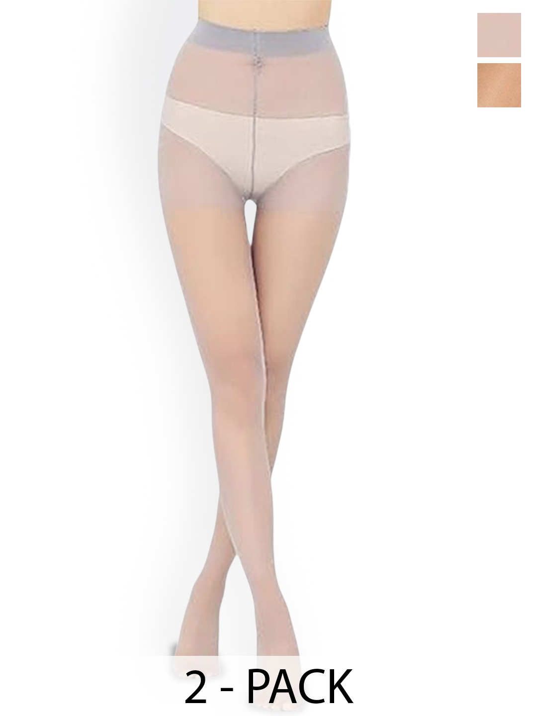 

NESKA MODA Pack Of 2 Sheer Pantyhose Stockings, Beige