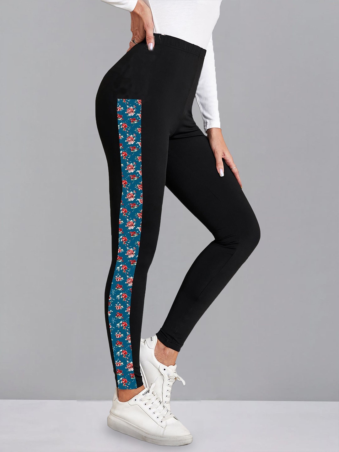 

DTR FASHION Women Printed Jeggings, Black