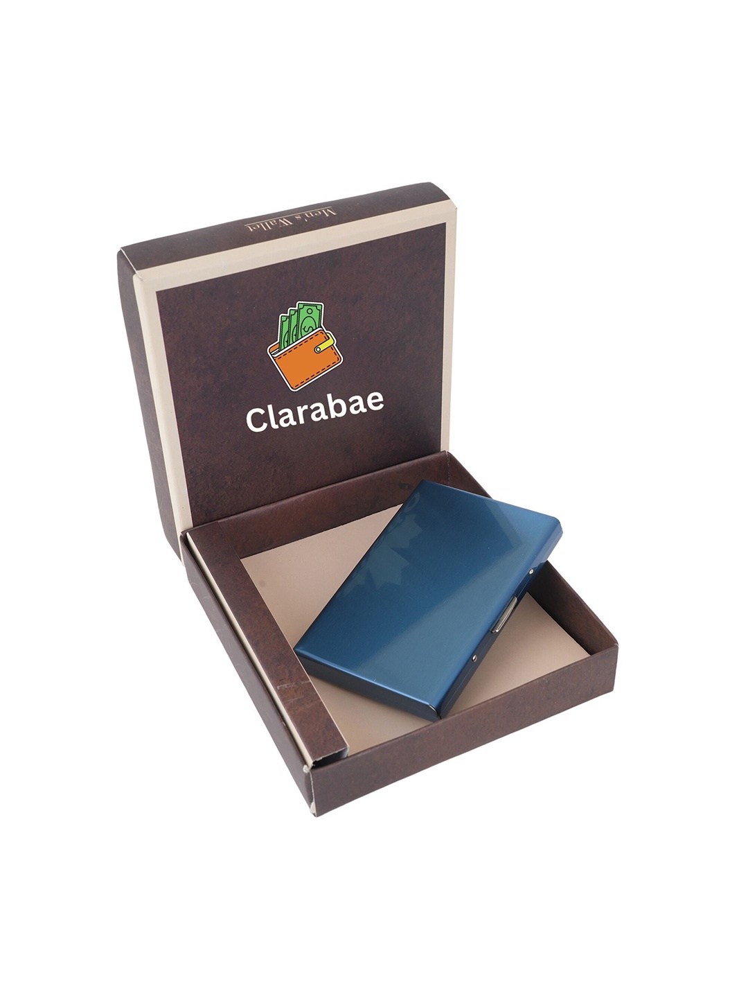 

CLARABAE Men PU Two Fold Wallet, Blue