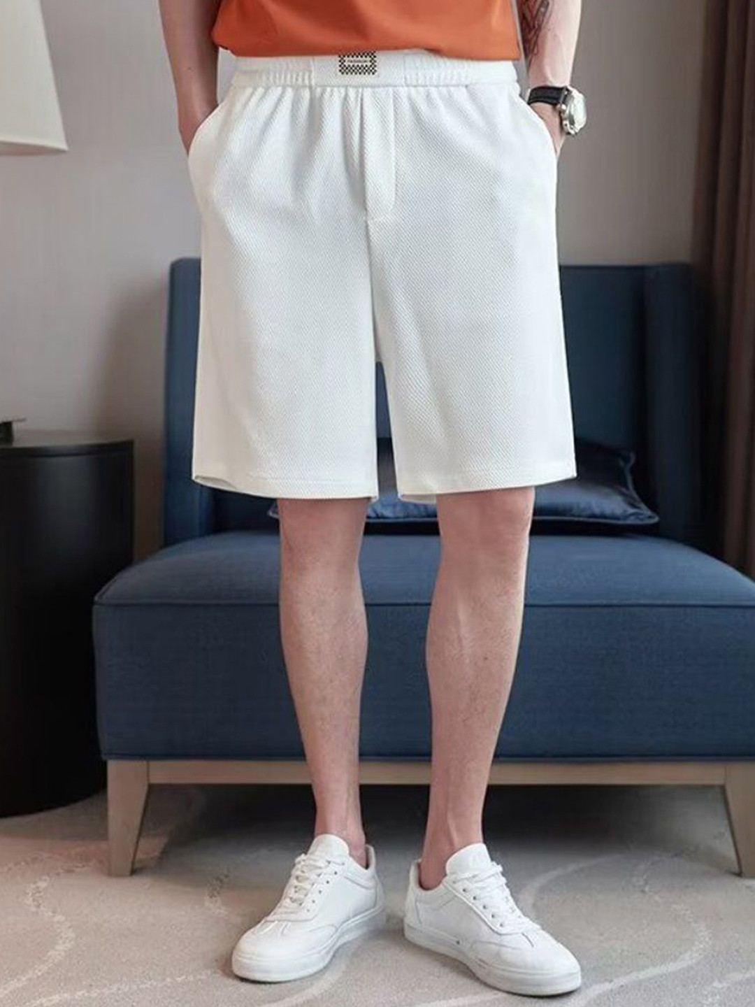 

StyleCast Men Loose Fit Shorts, White