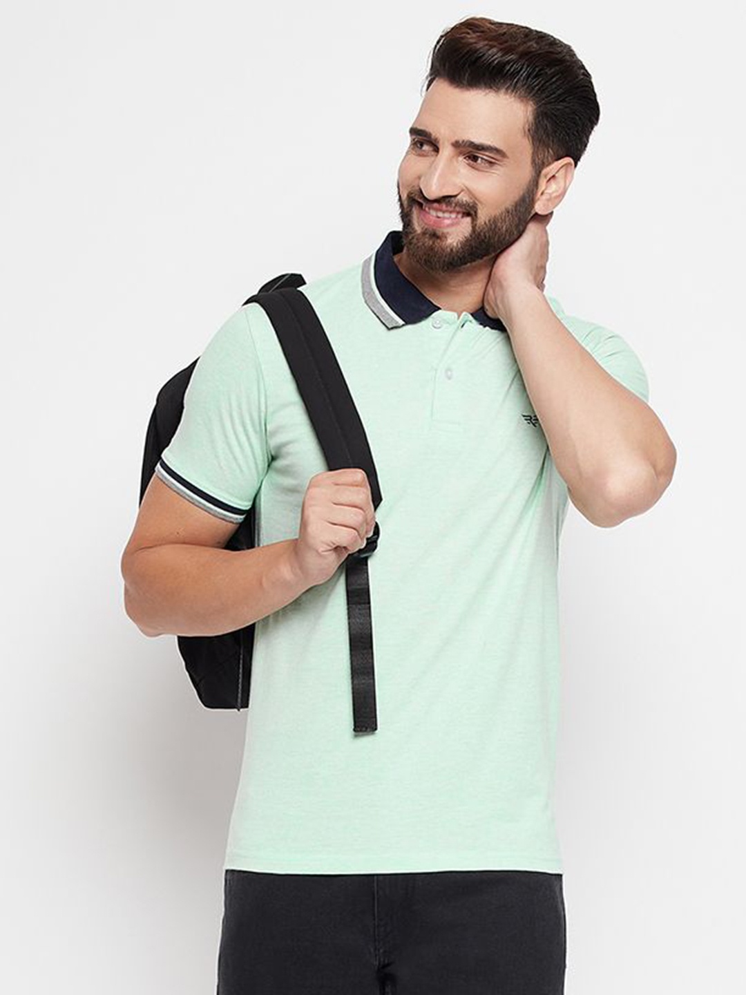 

XYRIS Men Polo Collar T-shirt, Sea green
